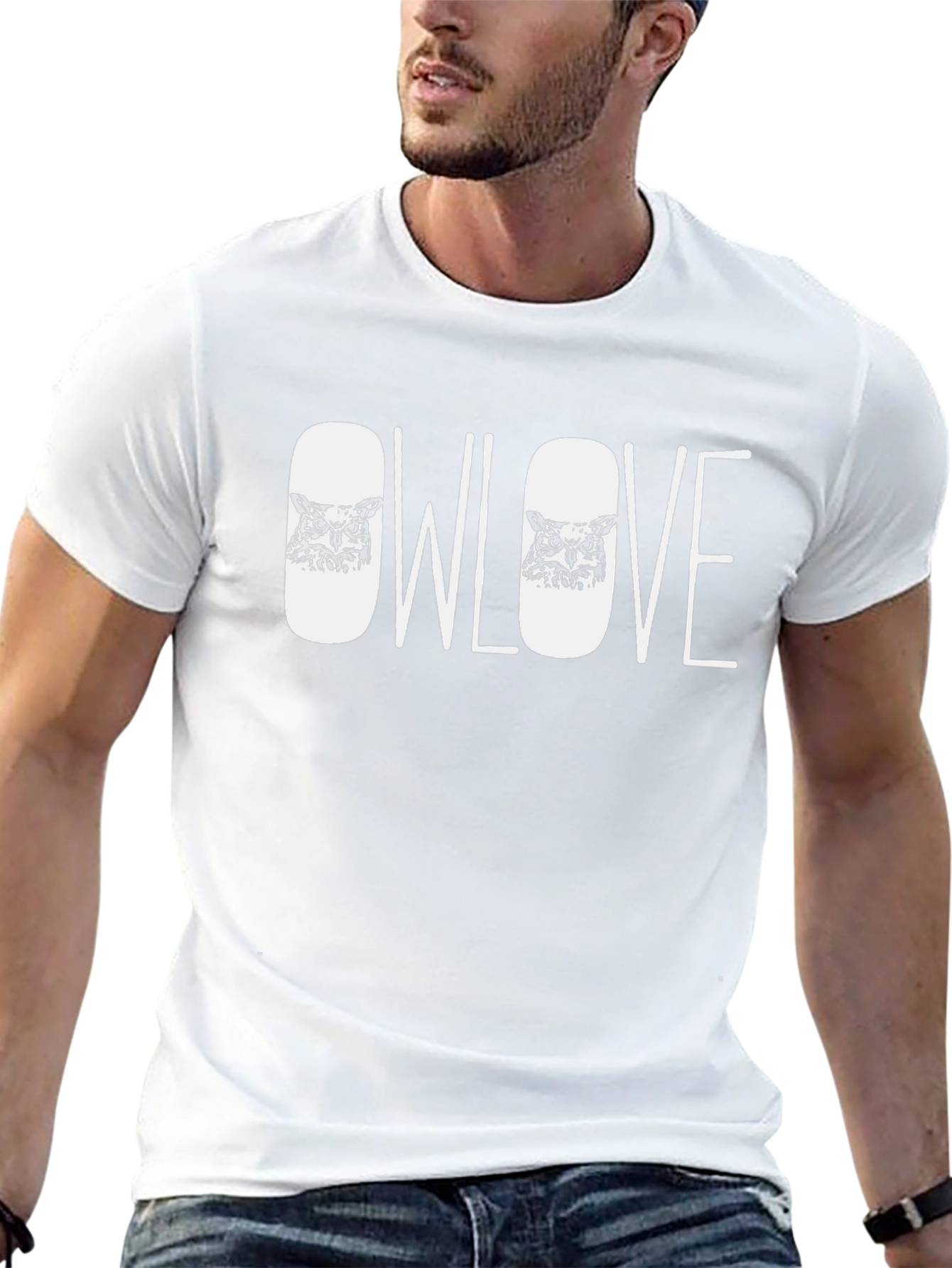 Owl Love Graphic Tee - Black Cotton Blend