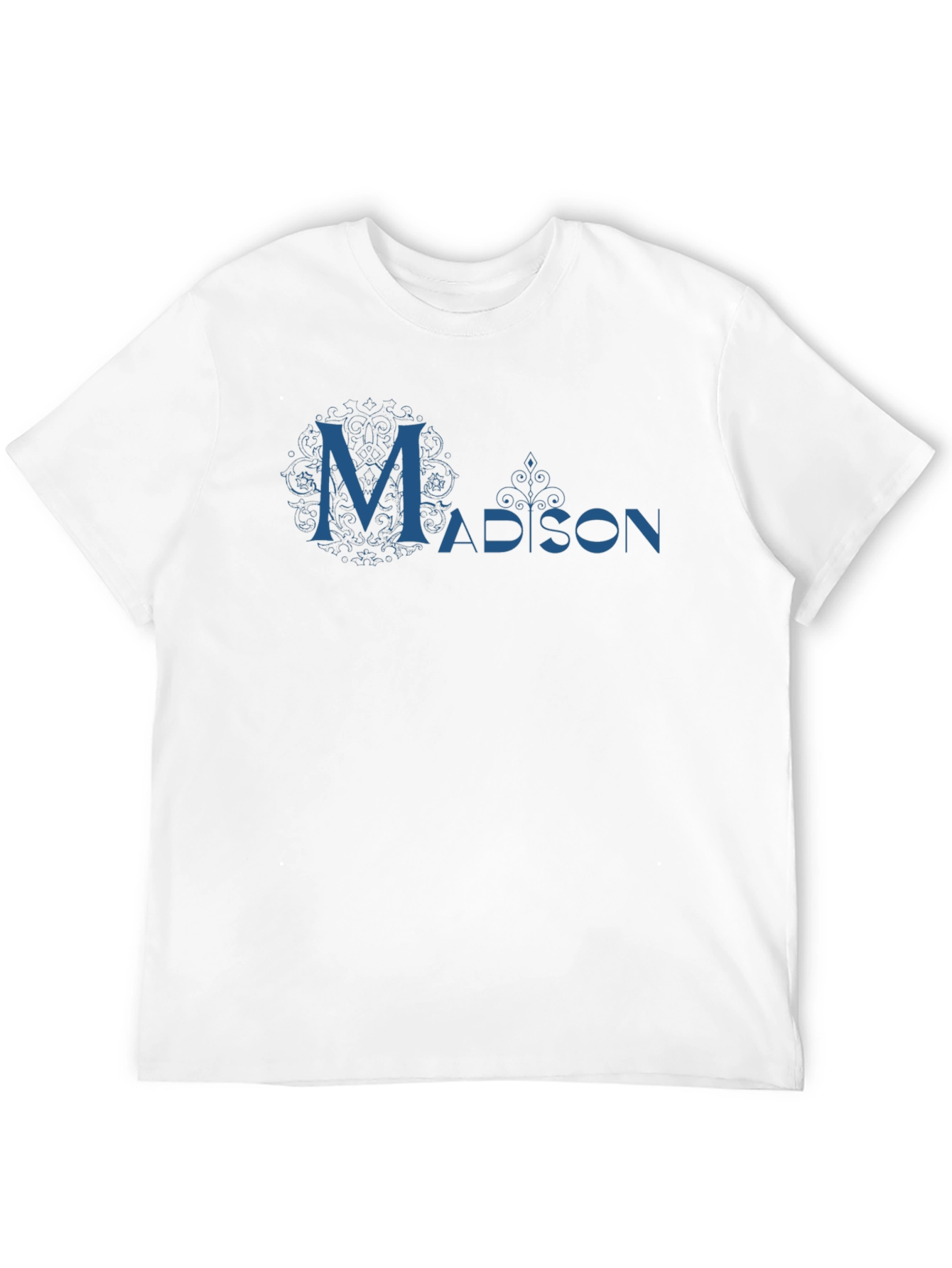 Madison Graphic Tee - Cool Blue Design on Black