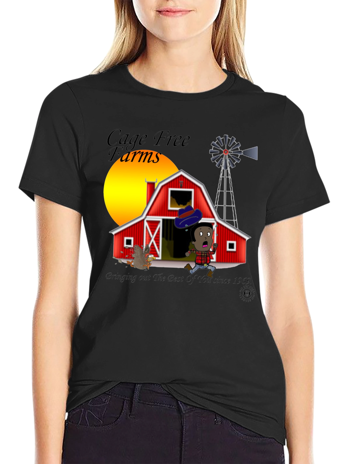 Cage Free Farms Black T-Shirt