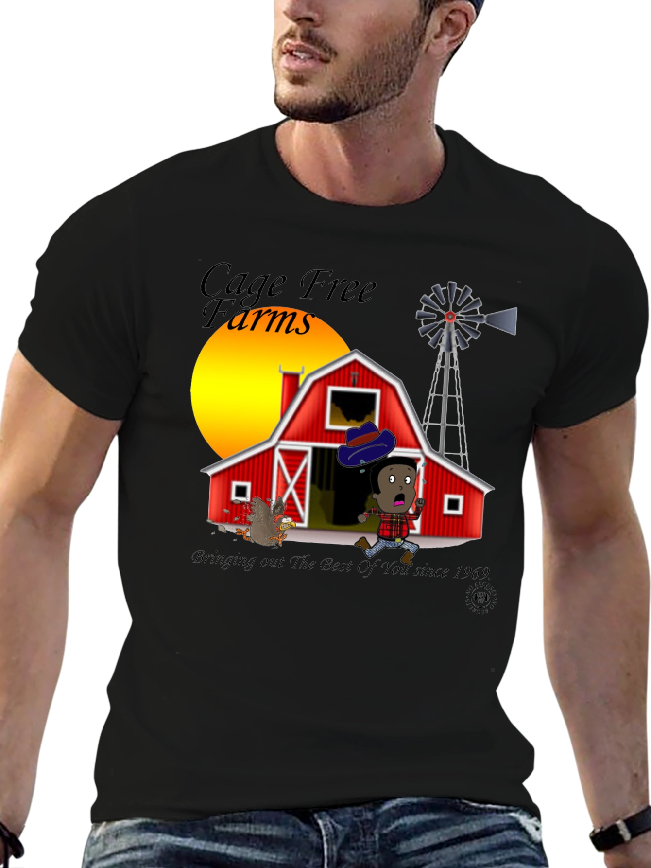 Cage Free Farms Black T-Shirt