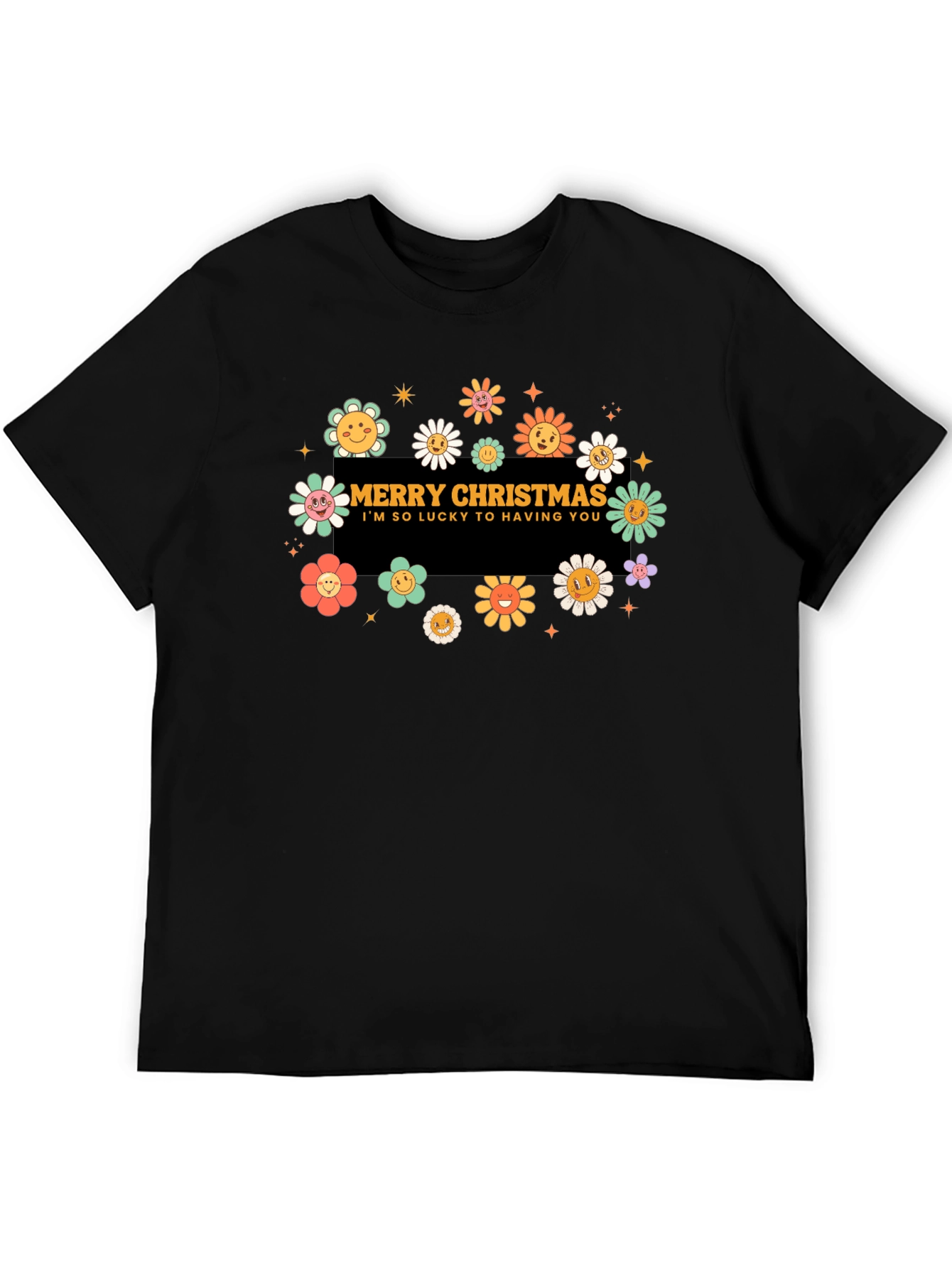 Merry Christmas Flower Graphic Tee