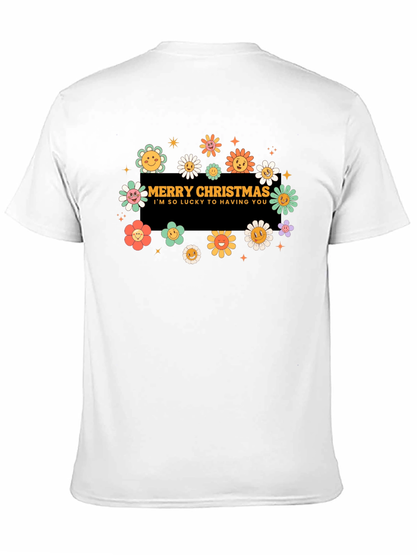 Merry Christmas Flower Graphic Tee