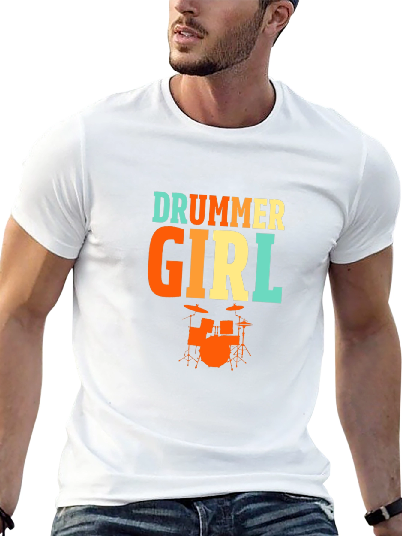 Drummer Girl Graphic Tee - Music Lover T-Shirt