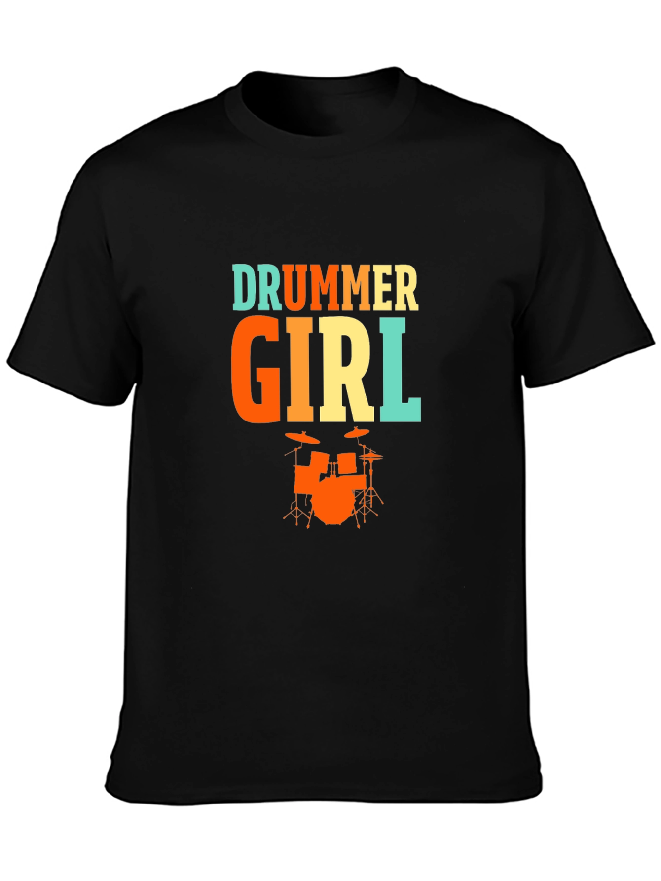 Drummer Girl Graphic Tee - Music Lover T-Shirt