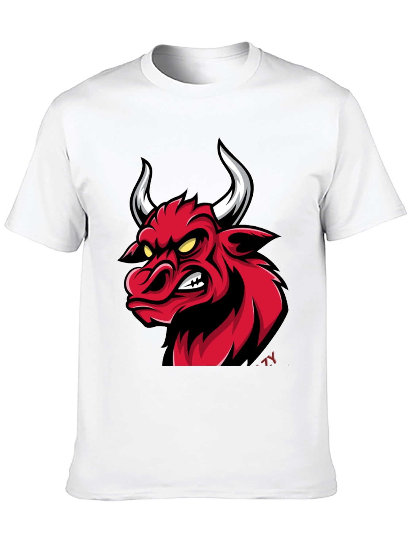 Mens Black T-Shirt with Red Bull Graphic