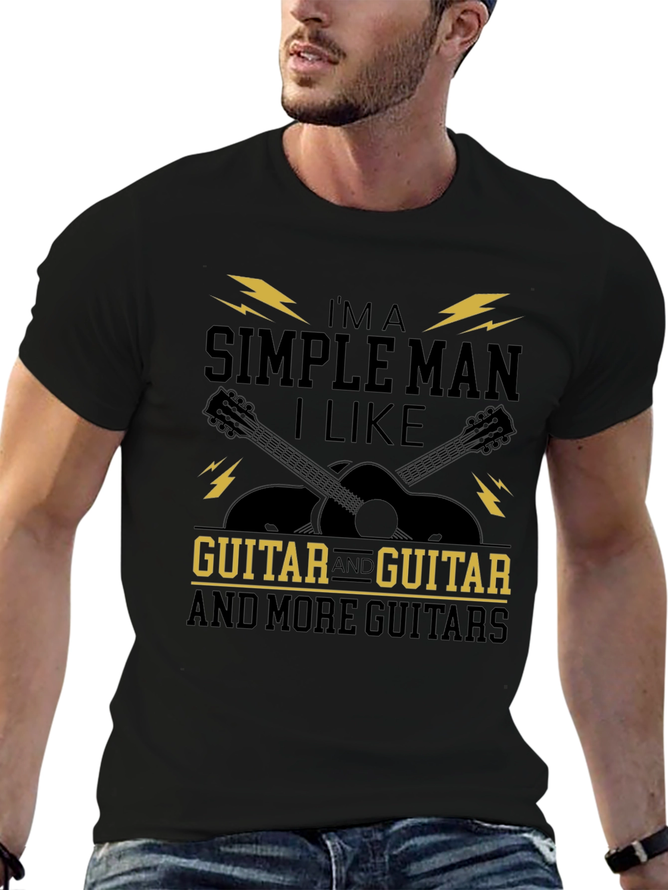 Guitar Lover T-Shirt - Simple Man Design