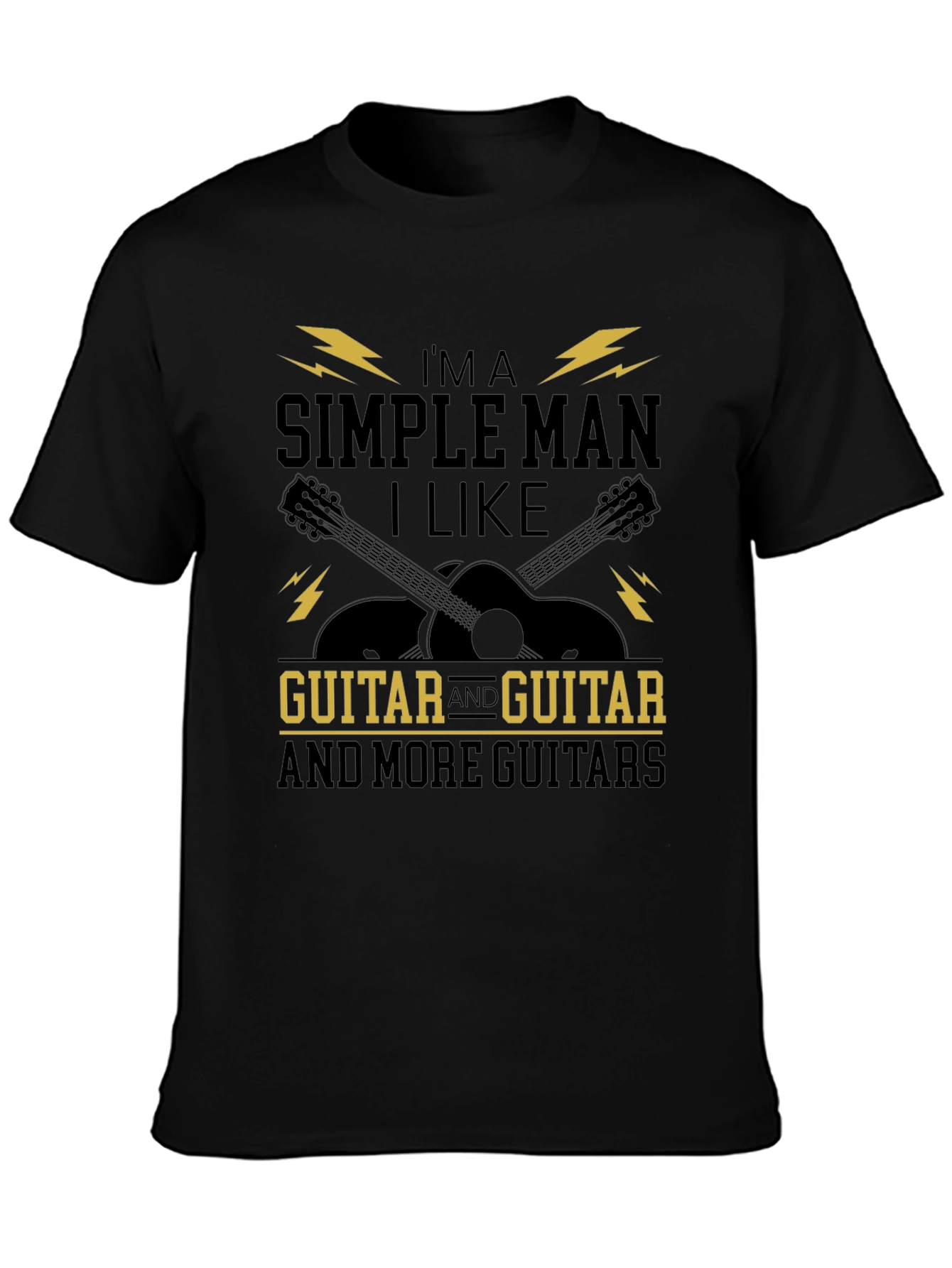 Guitar Lover T-Shirt - Simple Man Design