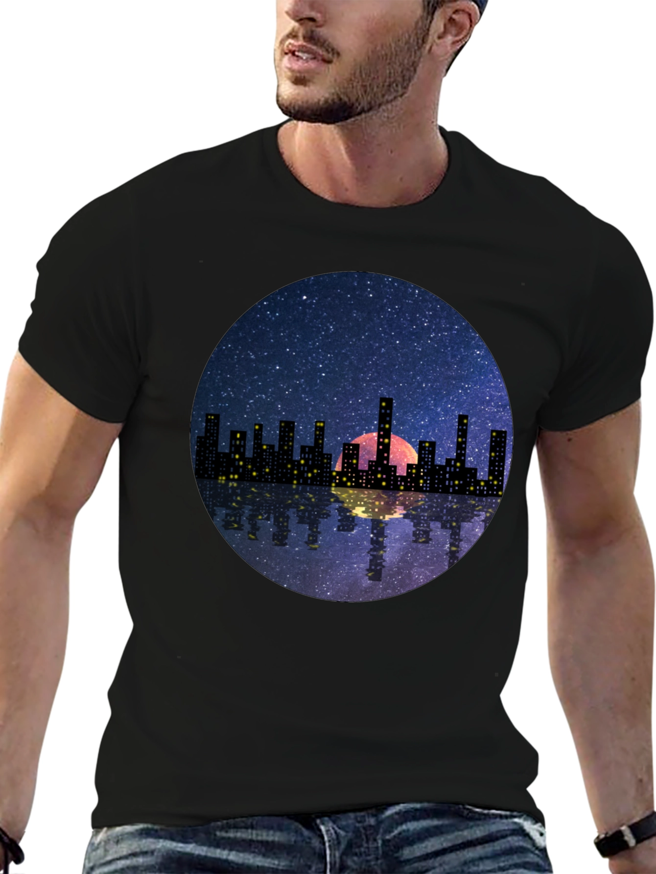 Night Cityscape Graphic Tee