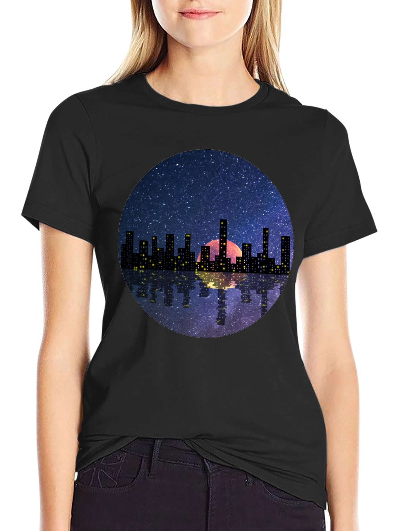 Night Cityscape Graphic Tee