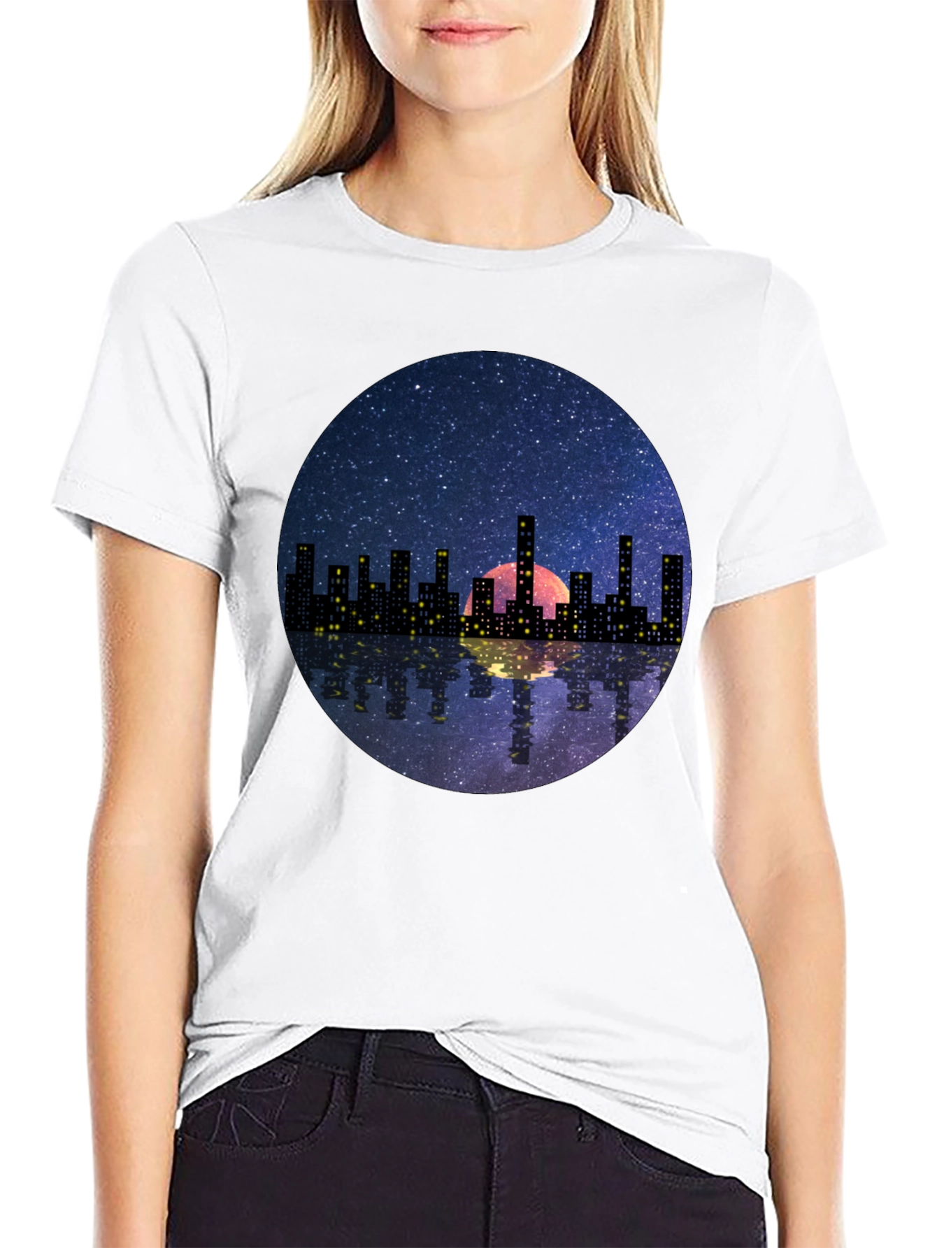 Night Cityscape Graphic Tee