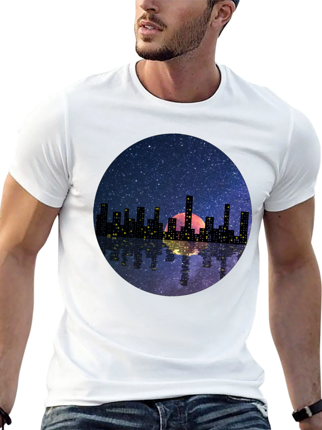 Night Cityscape Graphic Tee