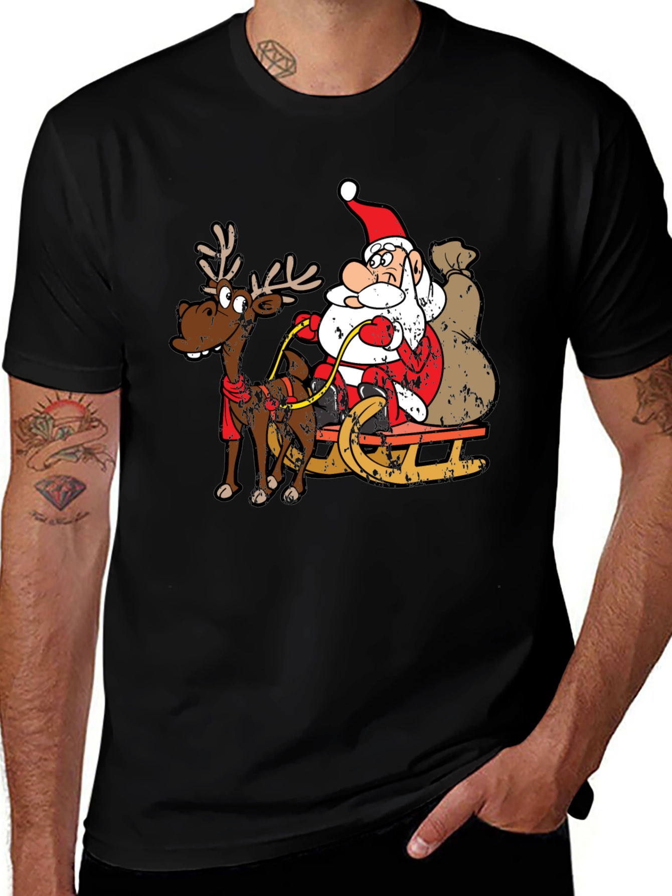 Santa Sleigh Ride Graphic T-Shirt