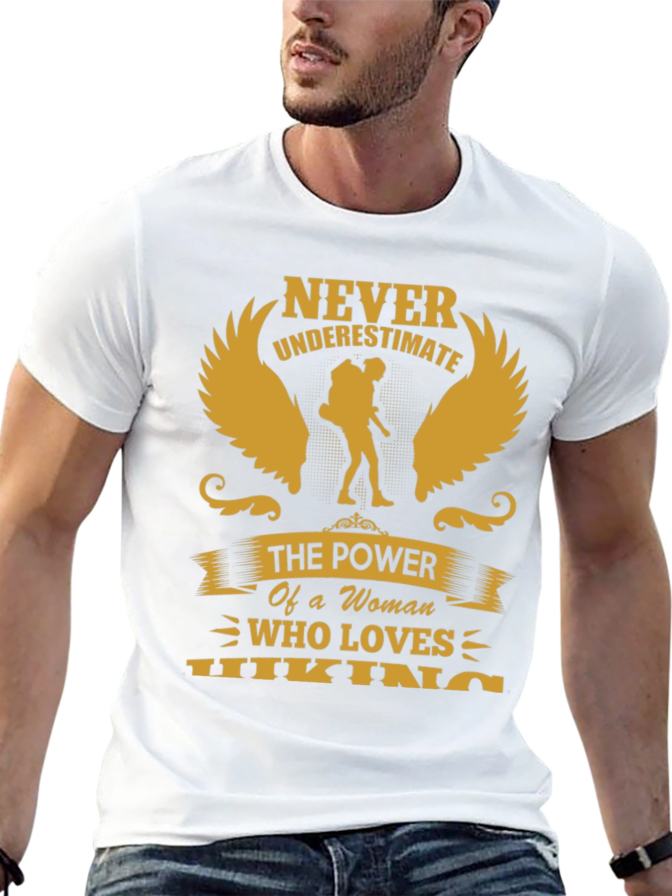 Never Underestimate Hiking Woman T-Shirt