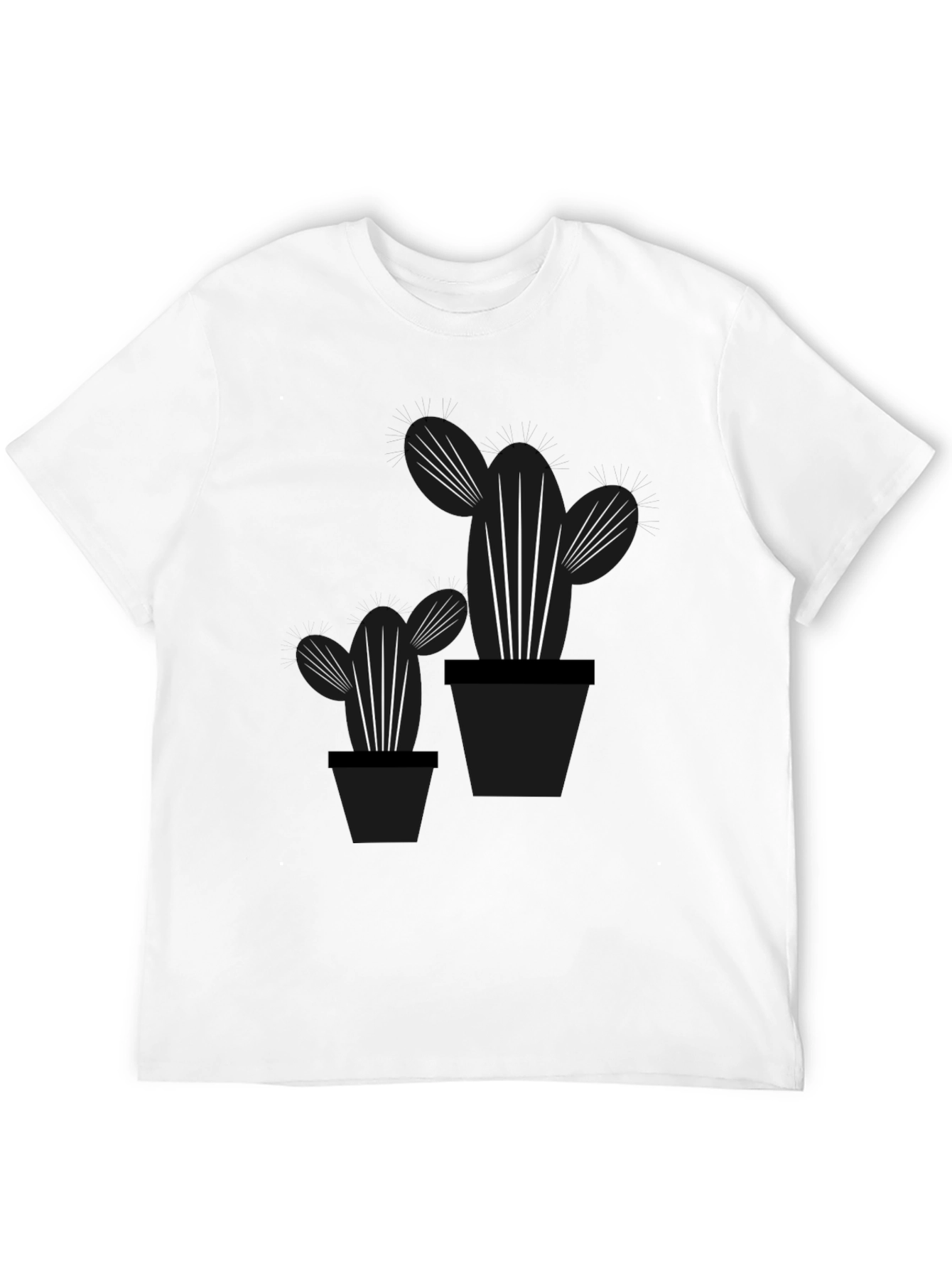 Cactus Graphic Tee - Stylish Black Cotton T-Shirt