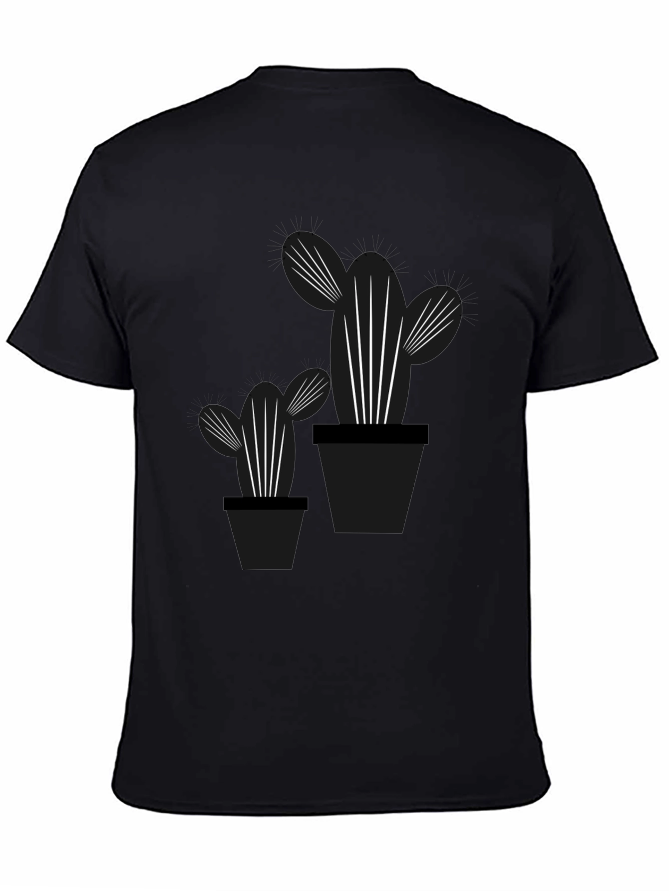 Cactus Graphic Tee - Stylish Black Cotton T-Shirt