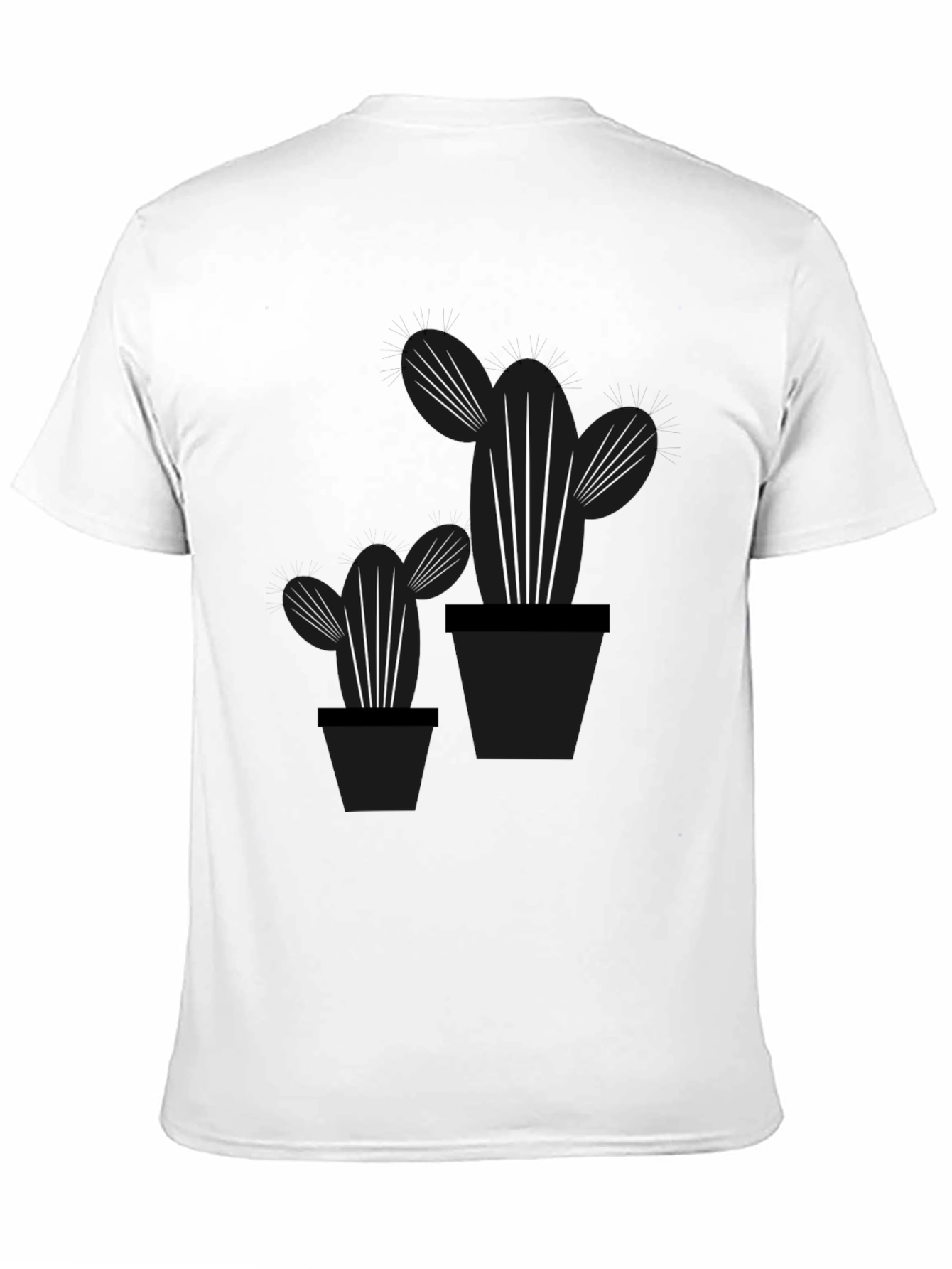 Cactus Graphic Tee - Stylish Black Cotton T-Shirt