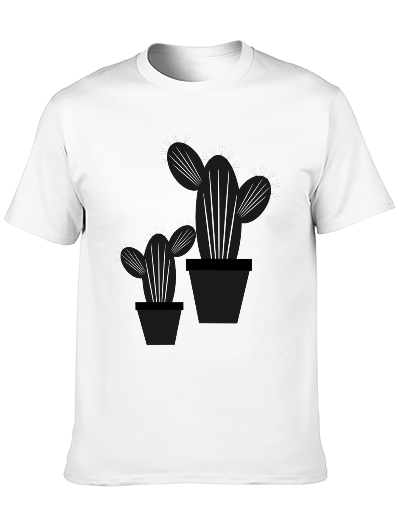 Cactus Graphic Tee - Stylish Black Cotton T-Shirt