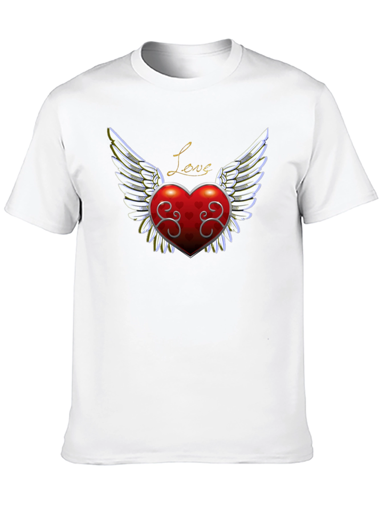 Love Heart Wings Graphic Tee - Mens Black T-Shirt