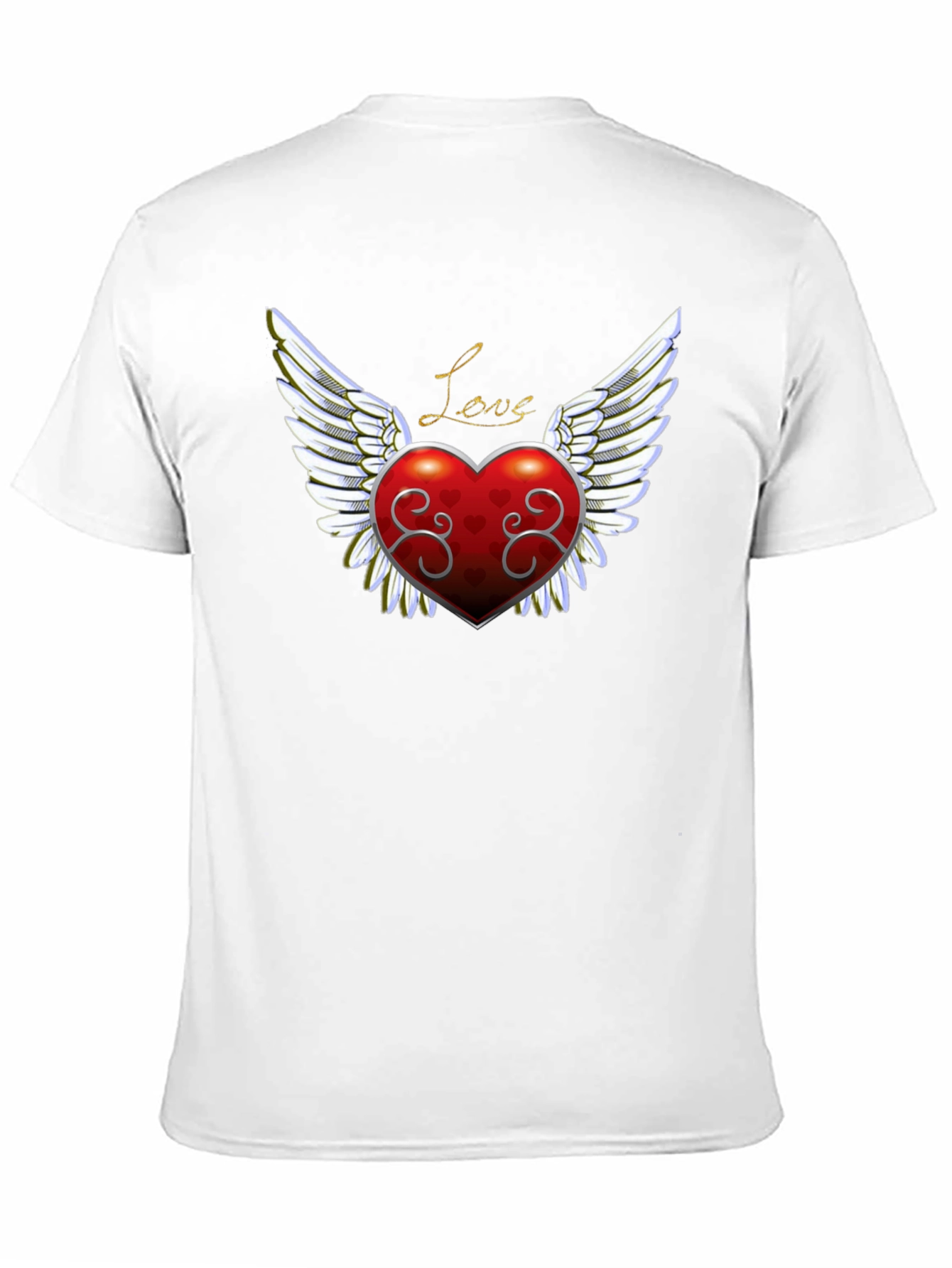 Love Heart Wings Graphic Tee - Mens Black T-Shirt