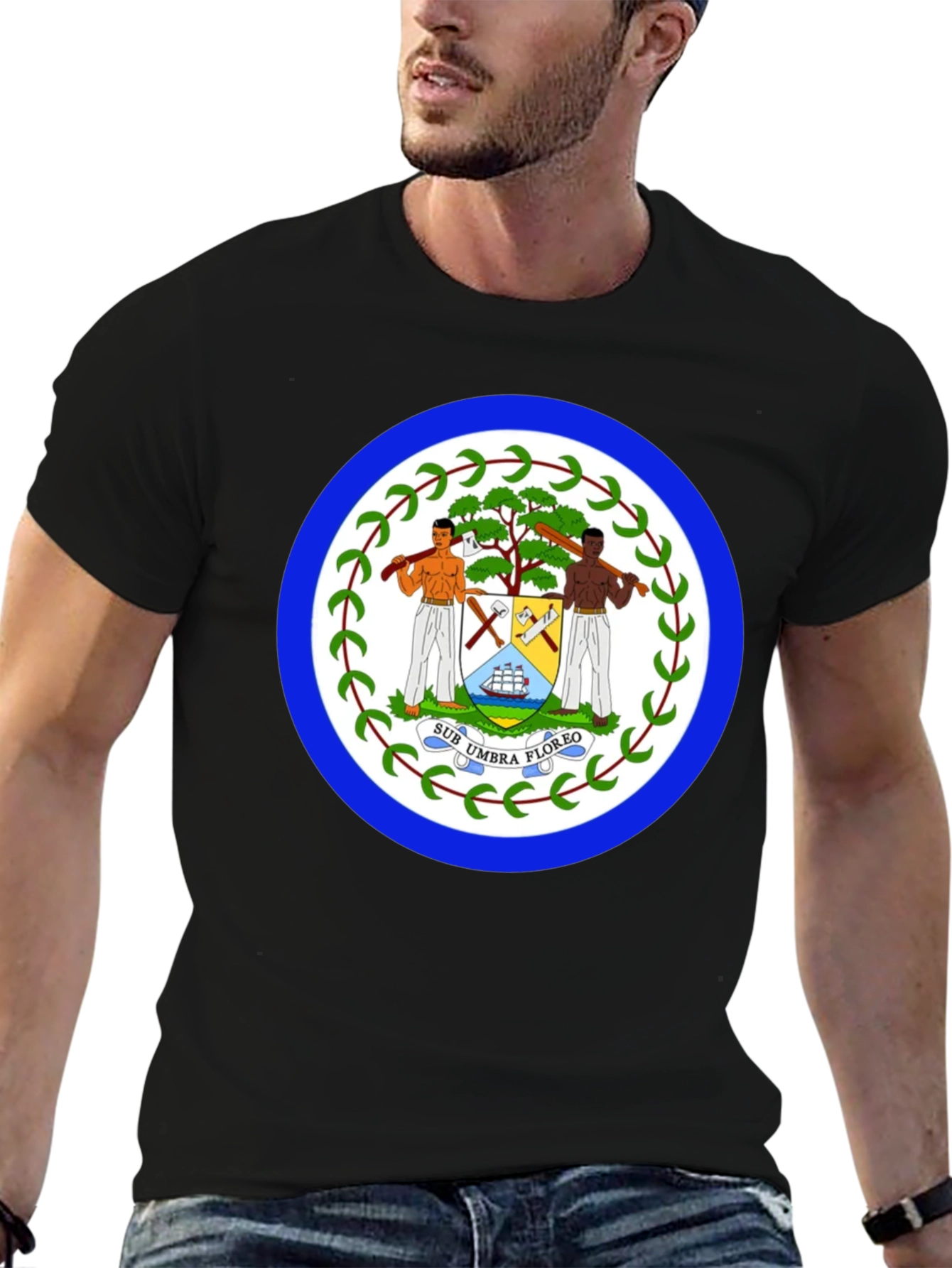 Belize Coat of Arms T-Shirt - Stylish Black Tee