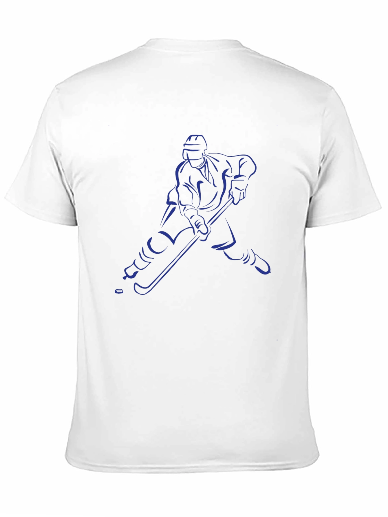 Hockey Player Graphic Tee - Black Cotton T-Shirt