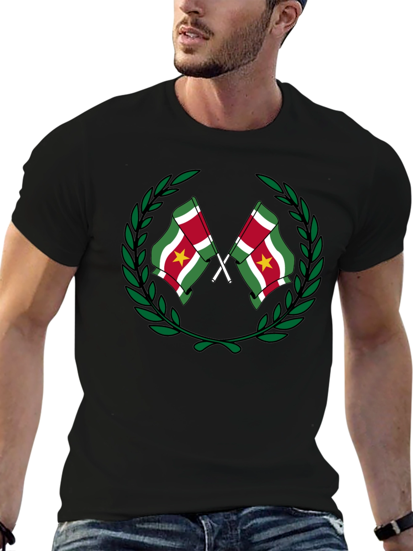 Suriname Flag Wreath Graphic T-Shirt