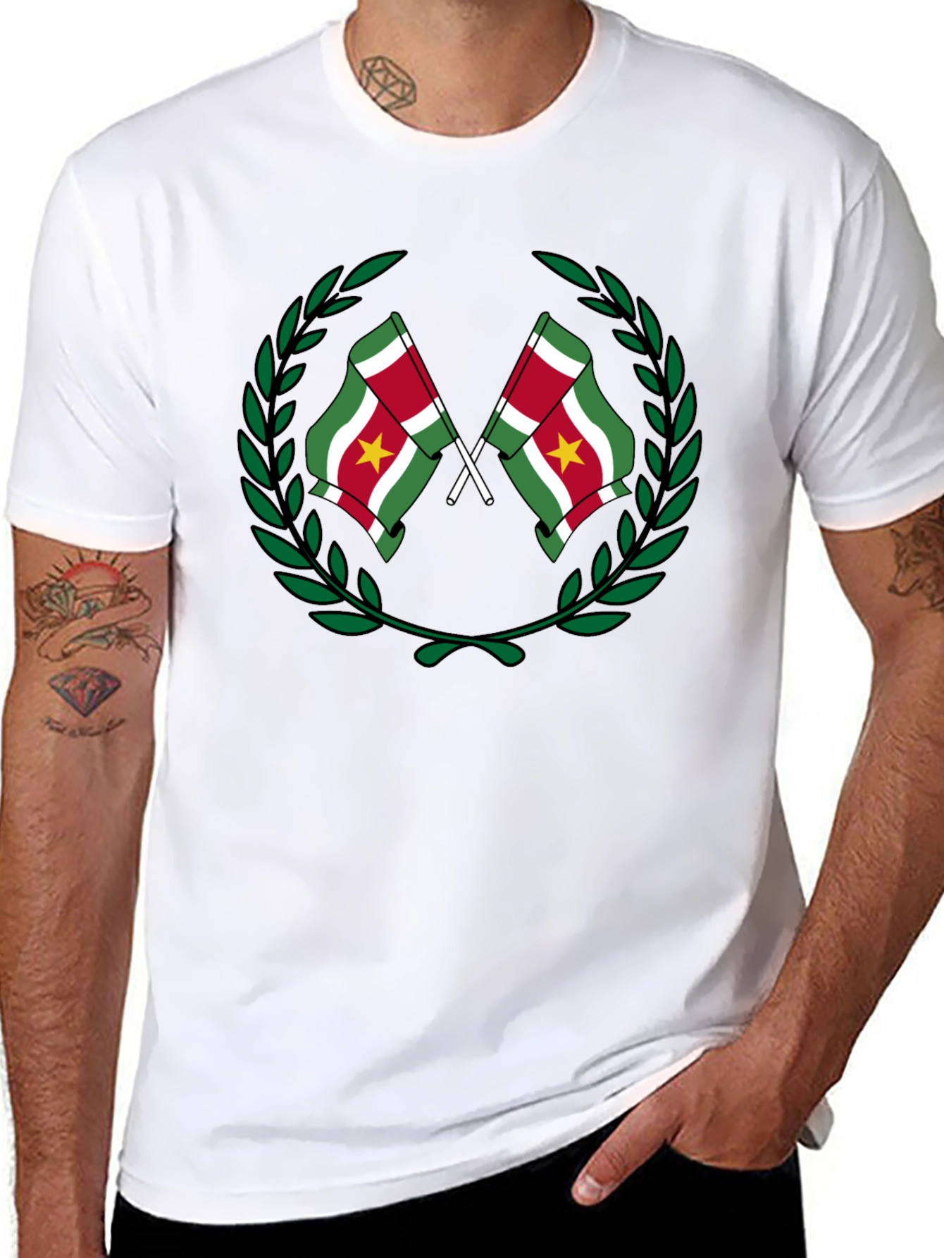 Suriname Flag Wreath Graphic T-Shirt
