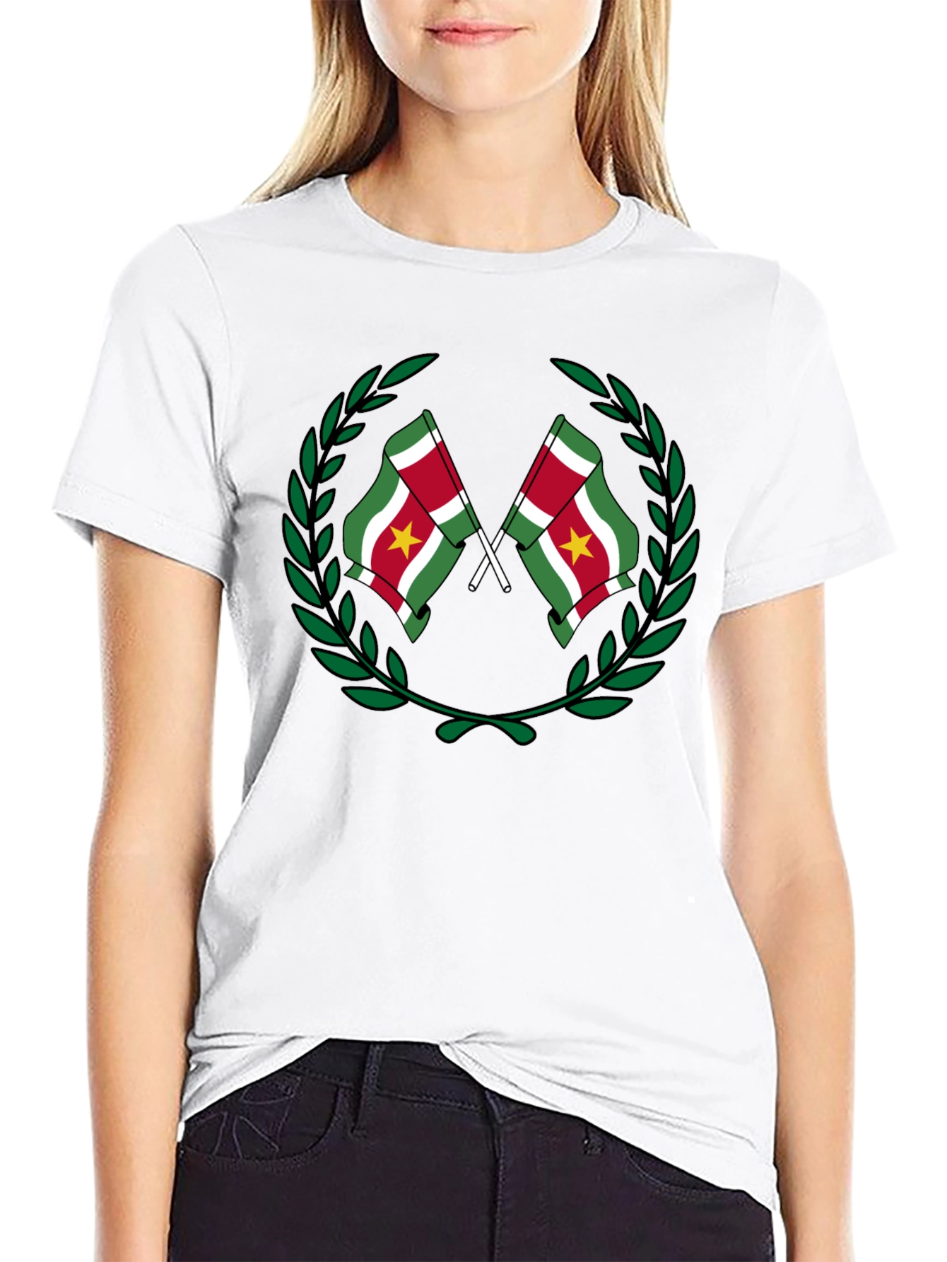 Suriname Flag Wreath Graphic T-Shirt