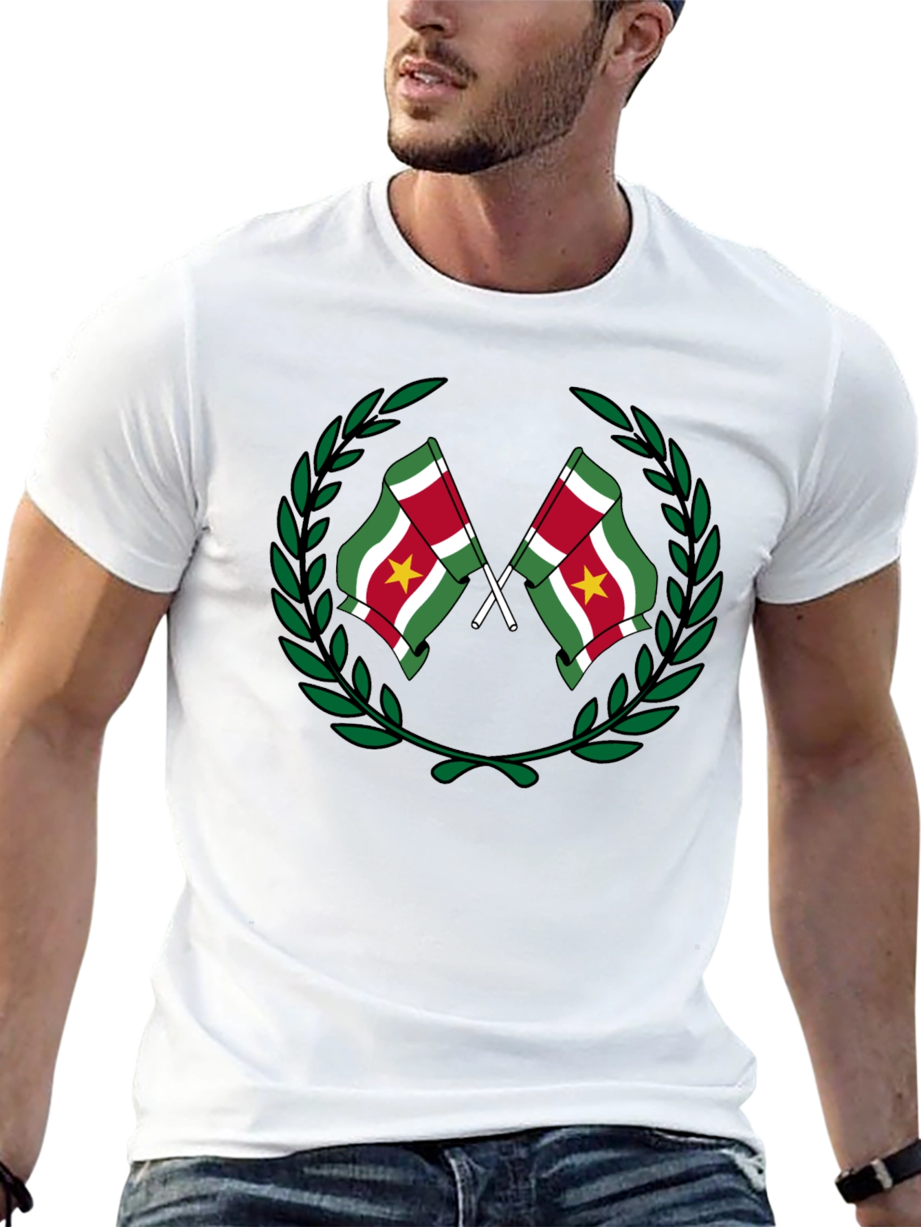 Suriname Flag Wreath Graphic T-Shirt