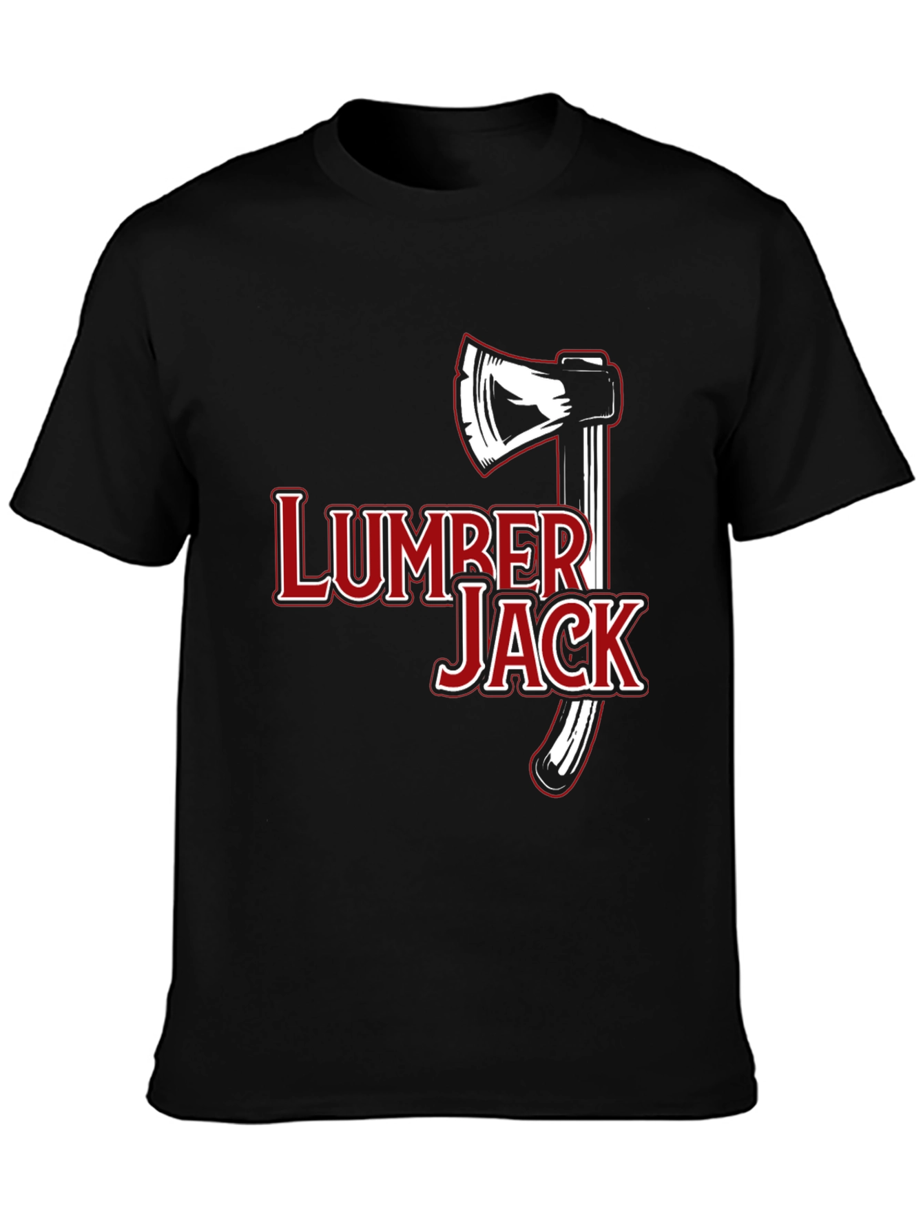 Lumberjack Axe Graphic Tee - Black Cotton Casual T-Shirt