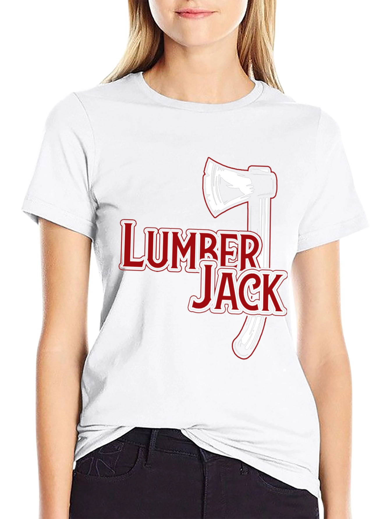 Lumberjack Axe Graphic Tee - Black Cotton Casual T-Shirt