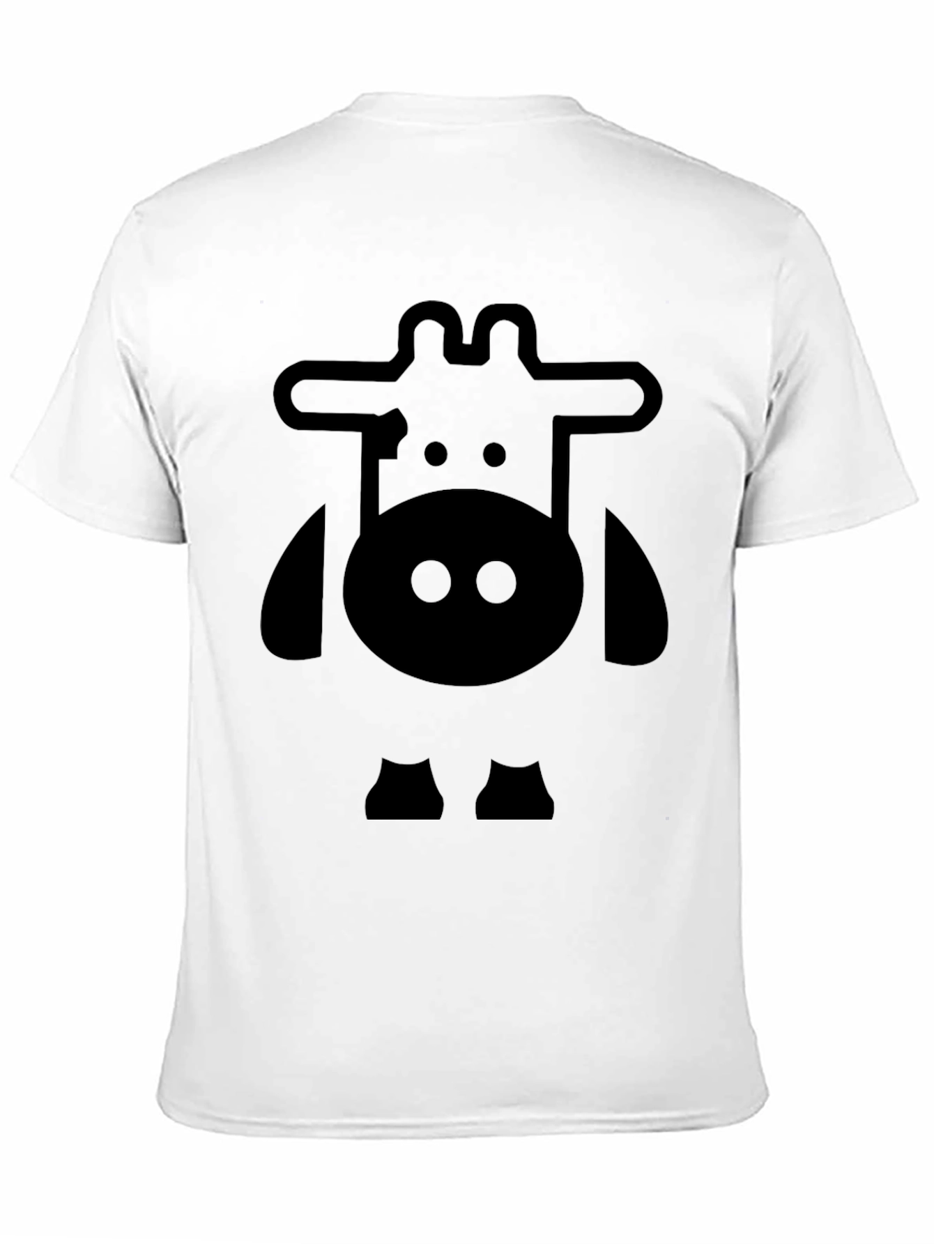 Cartoon Cow Graphic Tee - Black