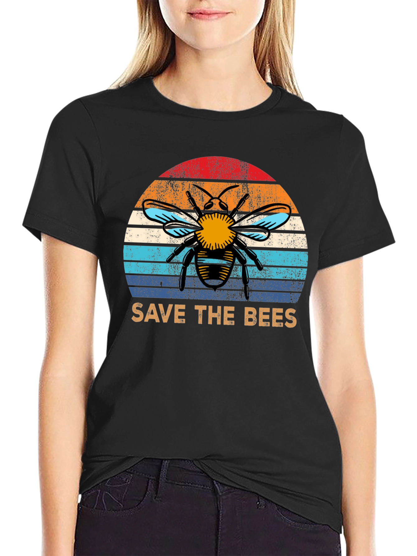 Save the Bees T-Shirt - Retro Bee Design