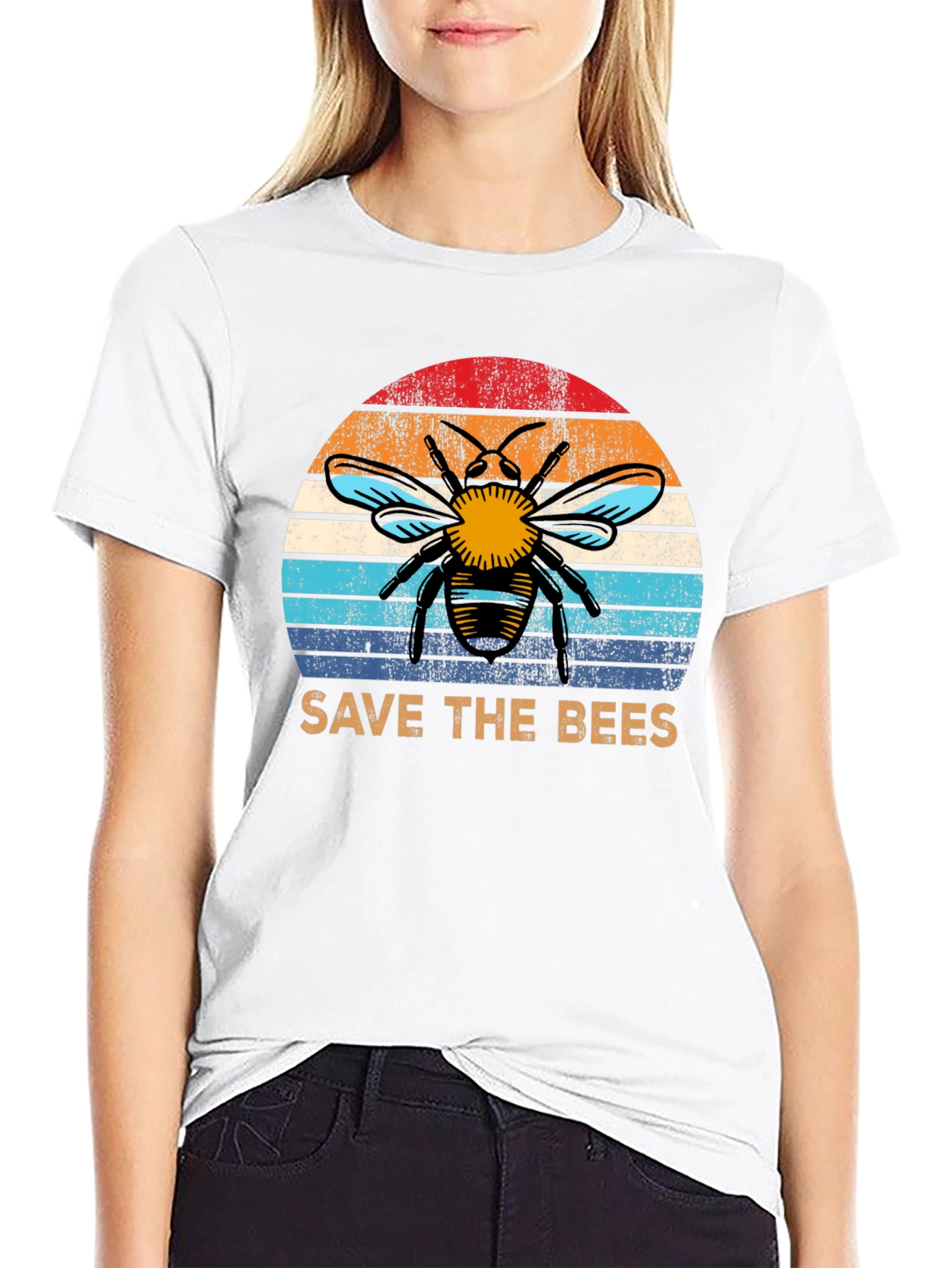 Save the Bees T-Shirt - Retro Bee Design