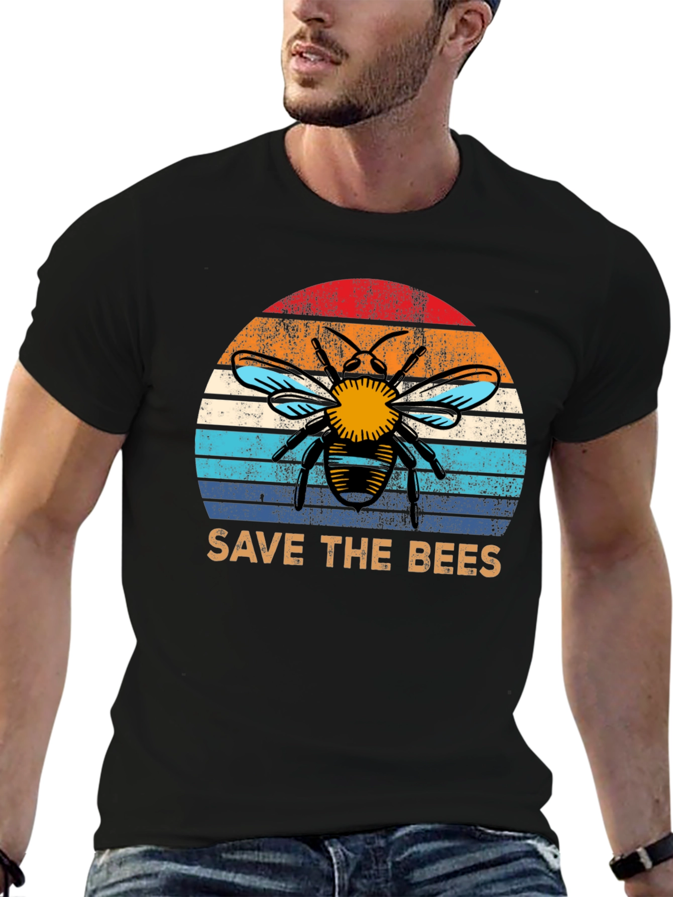 Save the Bees T-Shirt - Retro Bee Design