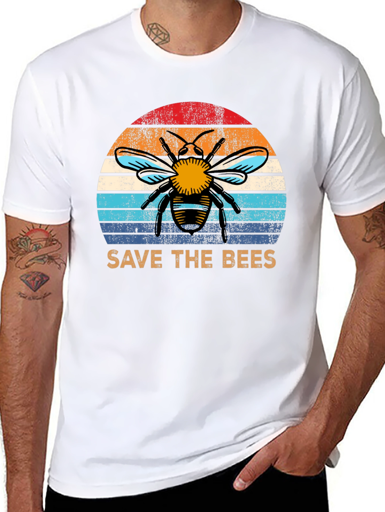 Save the Bees T-Shirt - Retro Bee Design