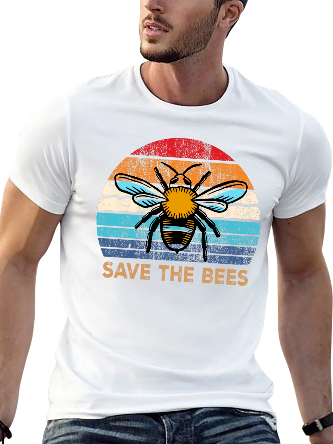Save the Bees T-Shirt - Retro Bee Design