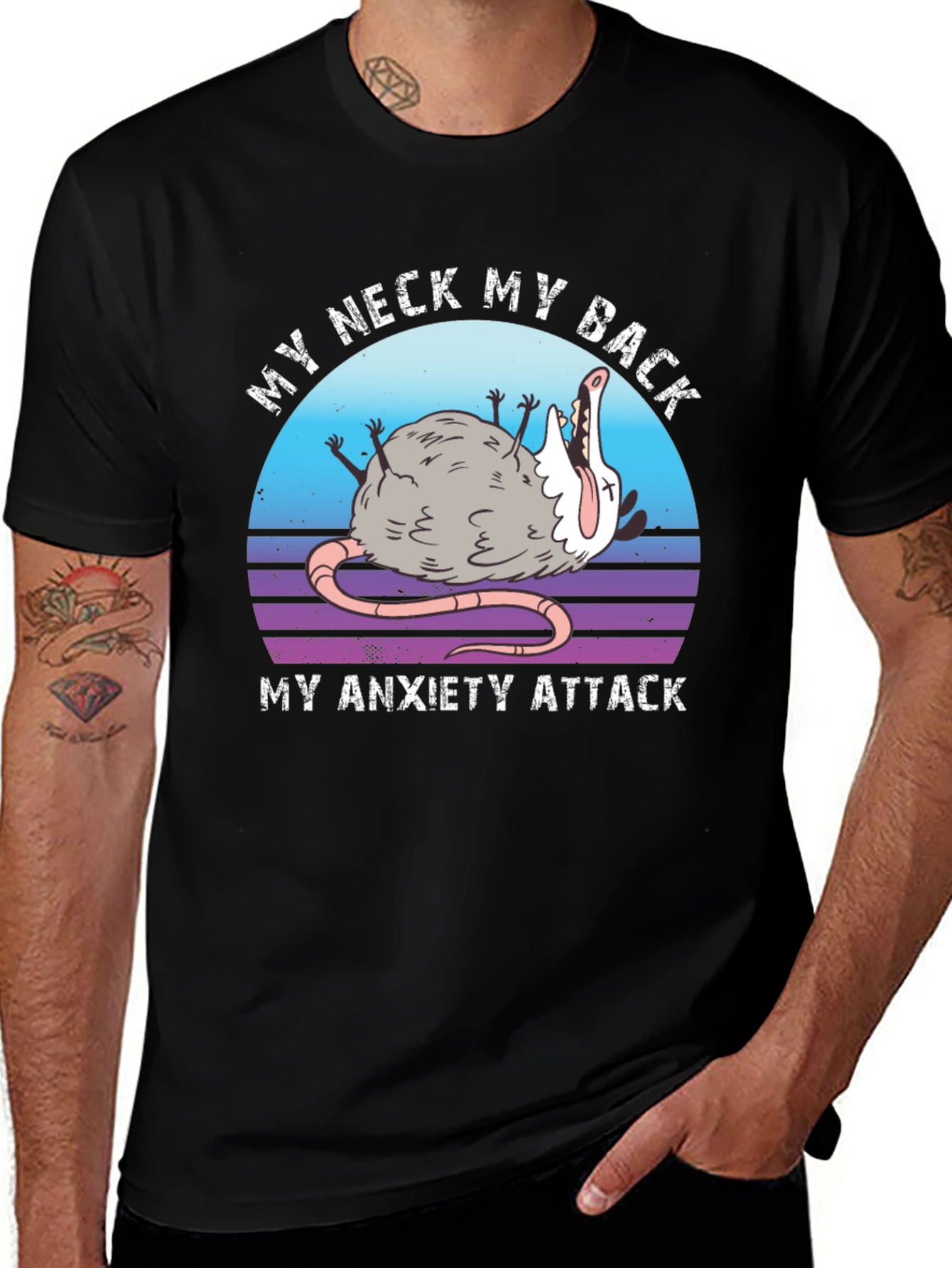 My Neck My Back Anxiety Attack Opossum T-Shirt