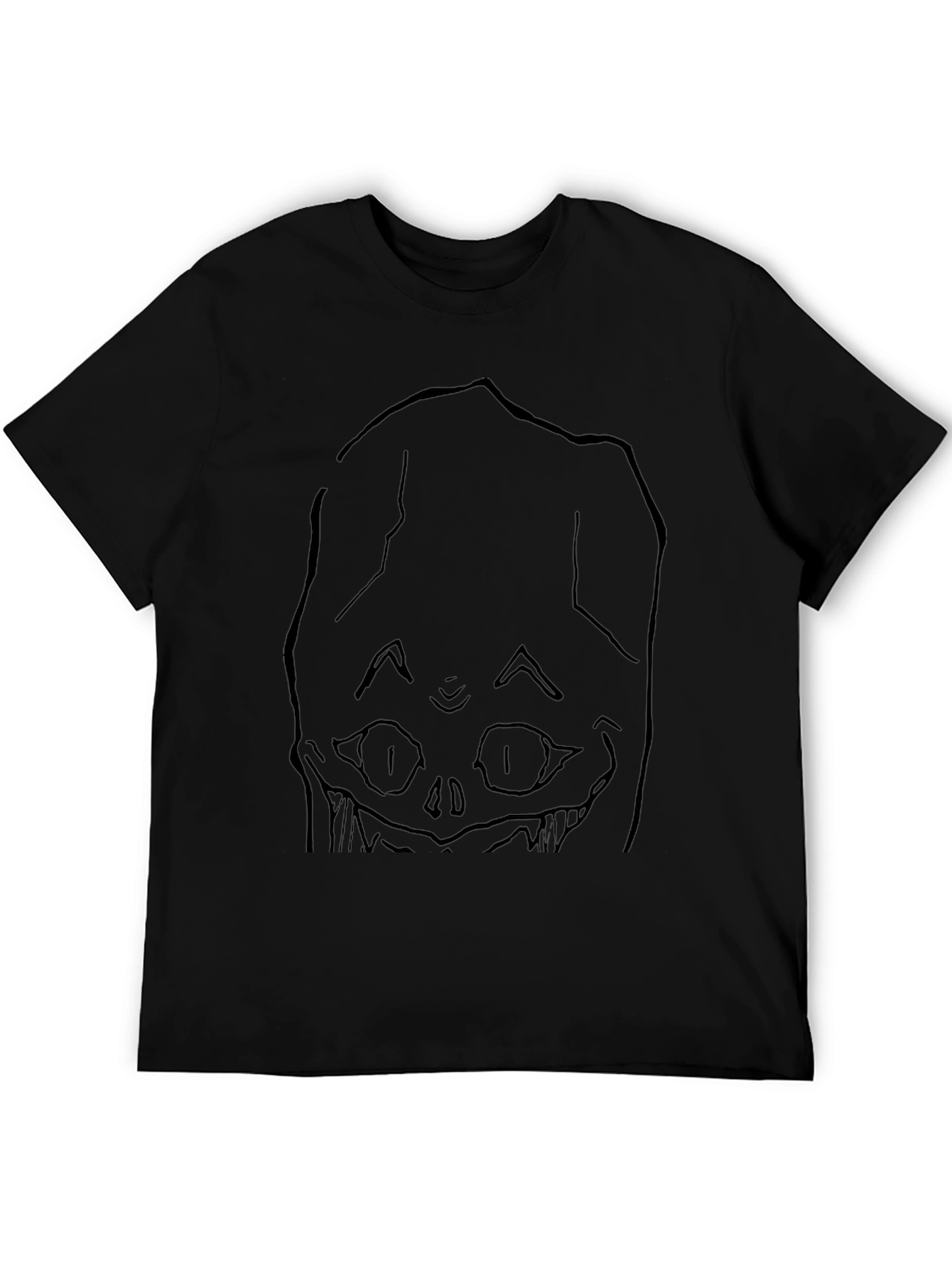 Spooky Face Black Graphic T-Shirt