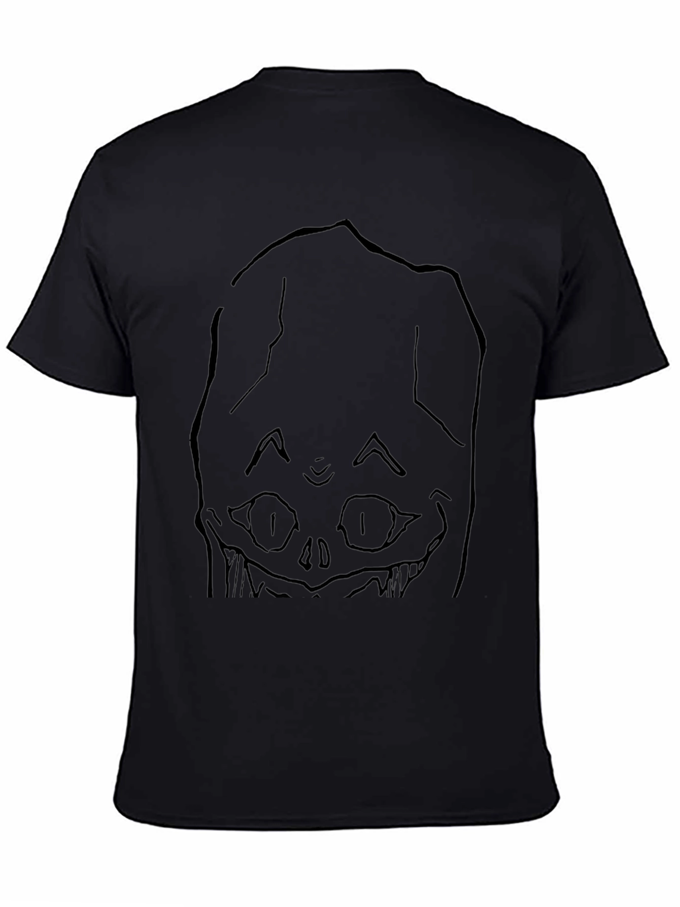 Spooky Face Black Graphic T-Shirt