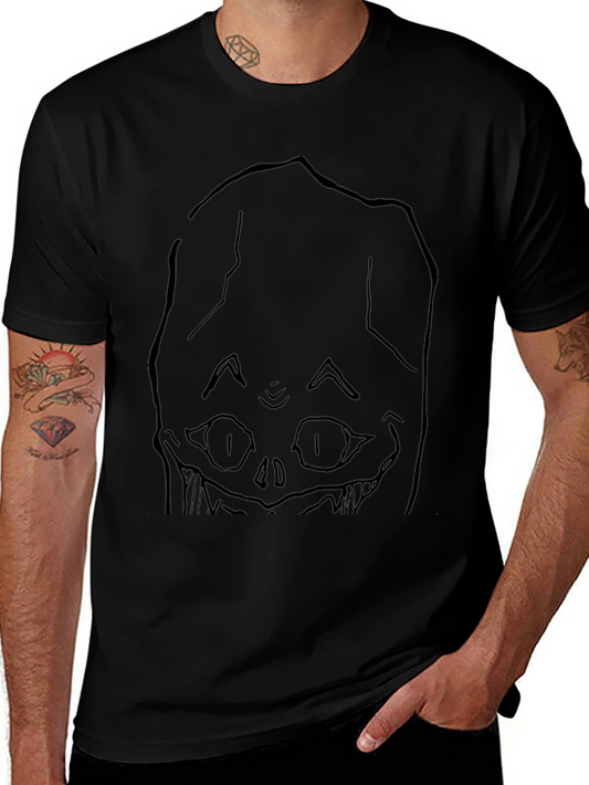 Spooky Face Black Graphic T-Shirt