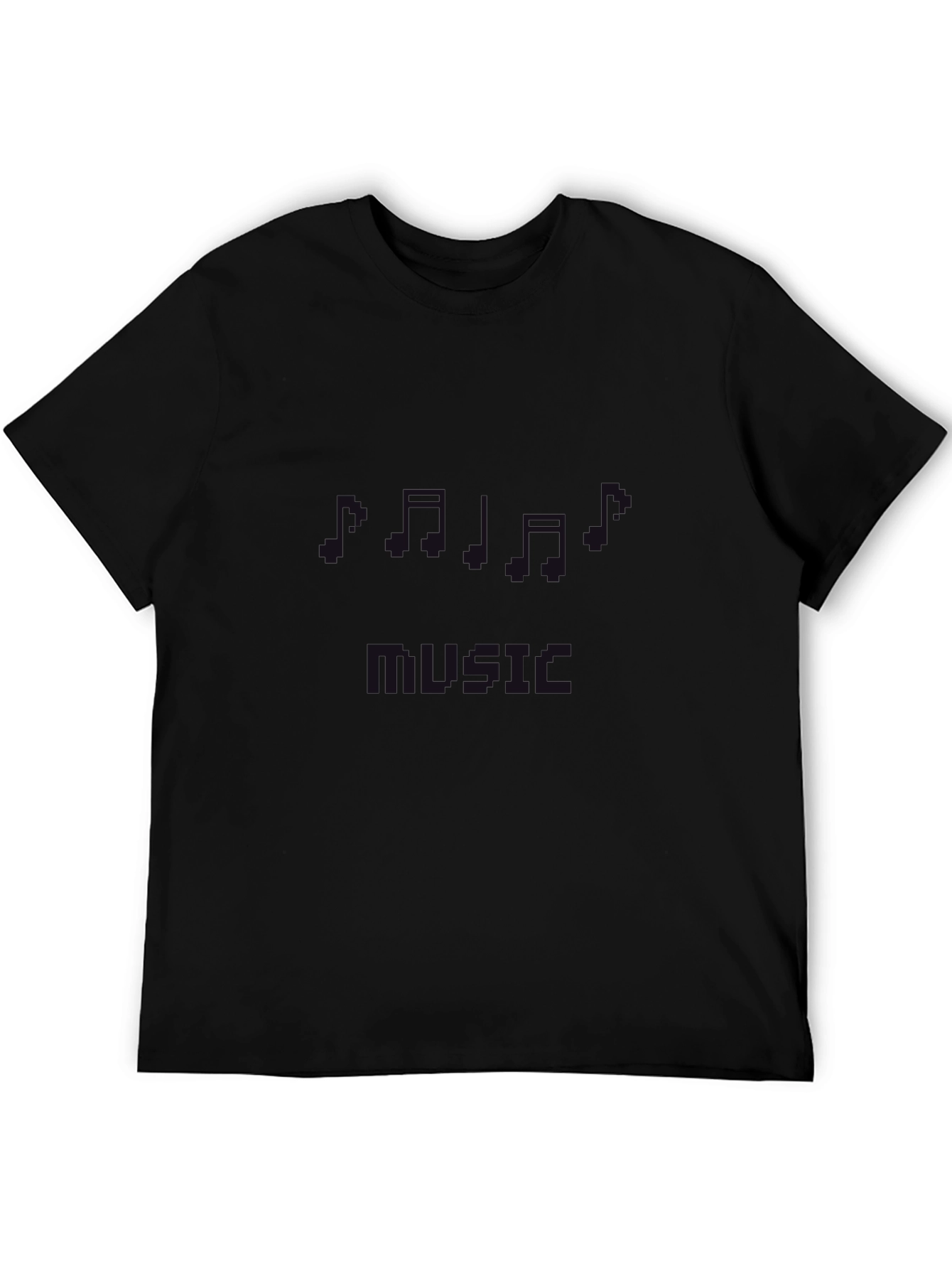 Music Notes Graphic Black T-Shirt