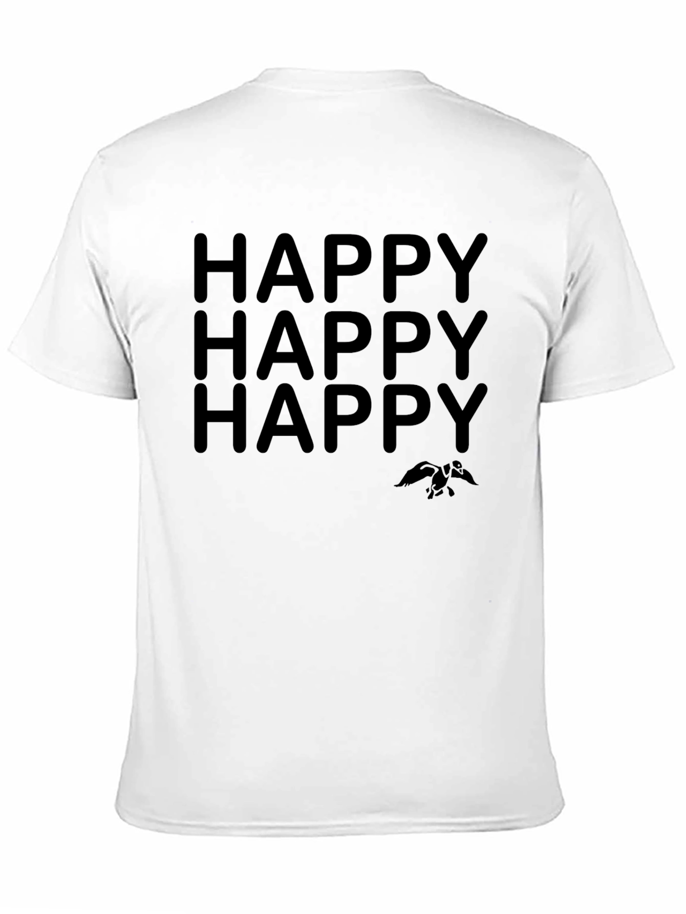 Happy Graphic T-Shirt - Black Crew Neck Tee