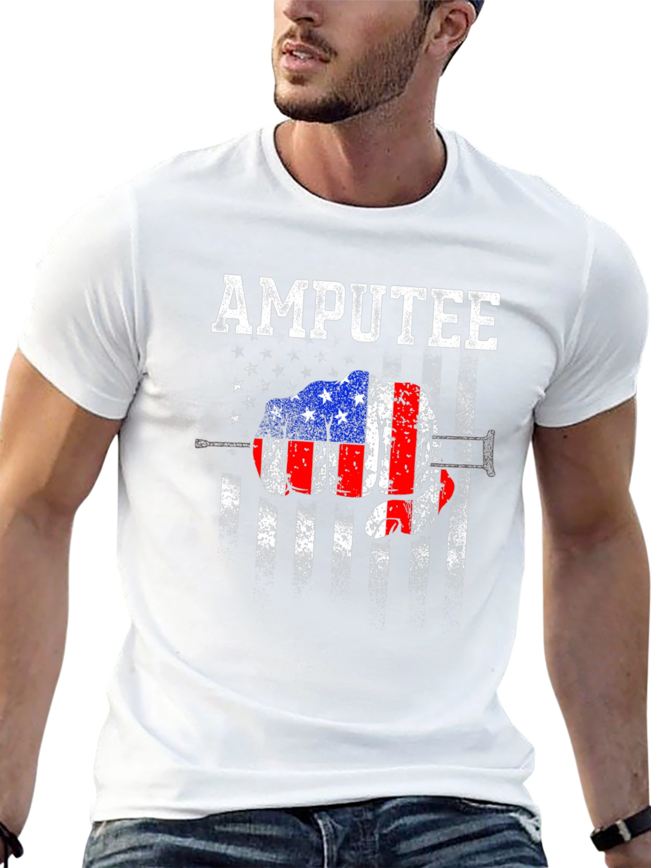 Amputee American Flag Graphic T-Shirt
