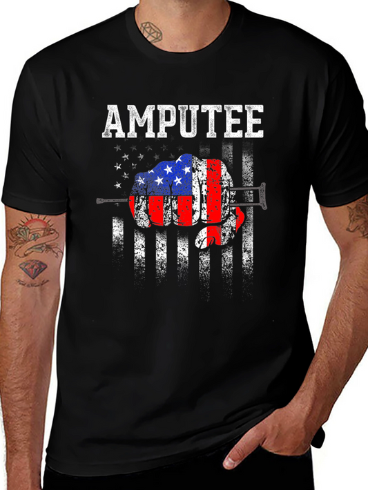Amputee American Flag Graphic T-Shirt