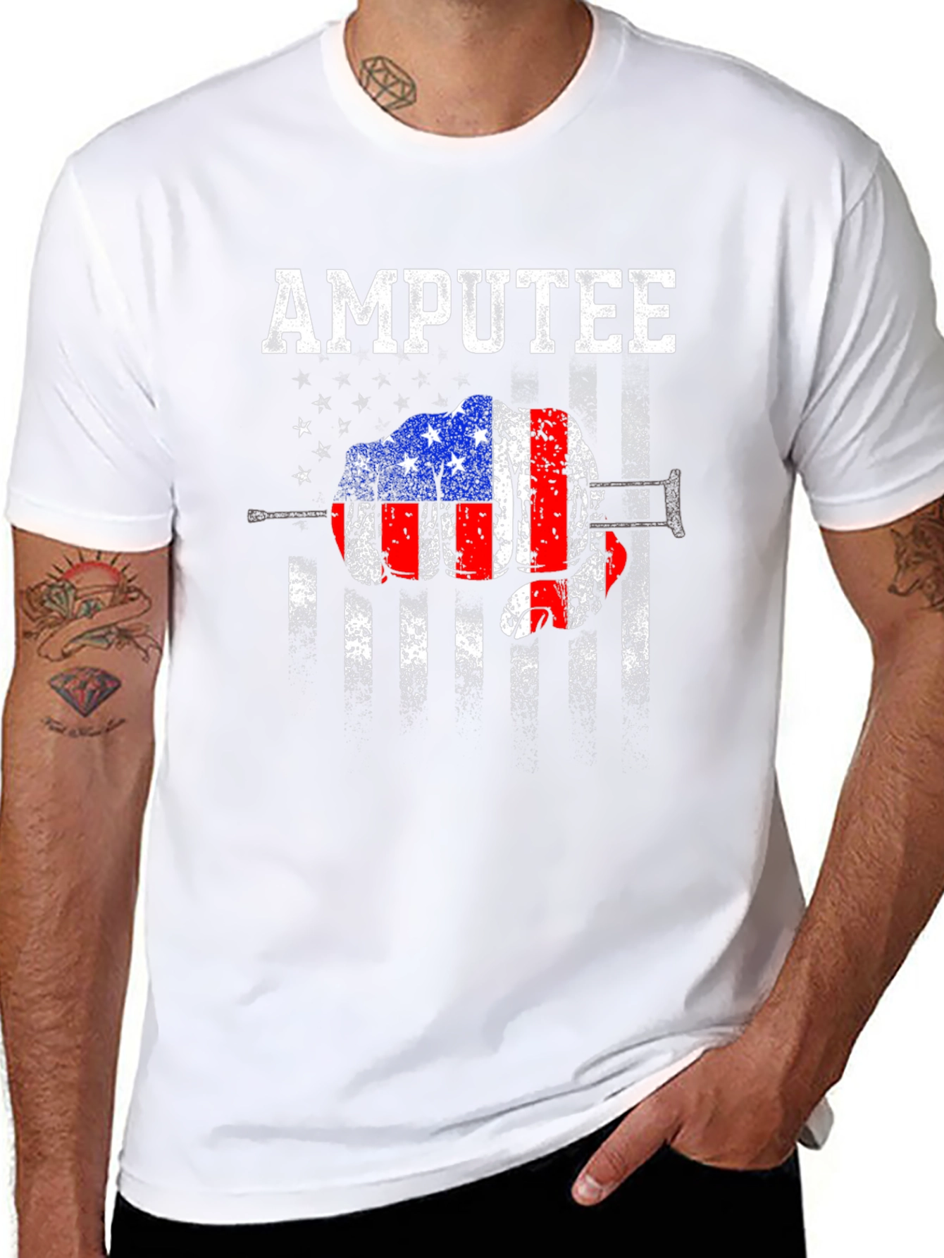 Amputee American Flag Graphic T-Shirt
