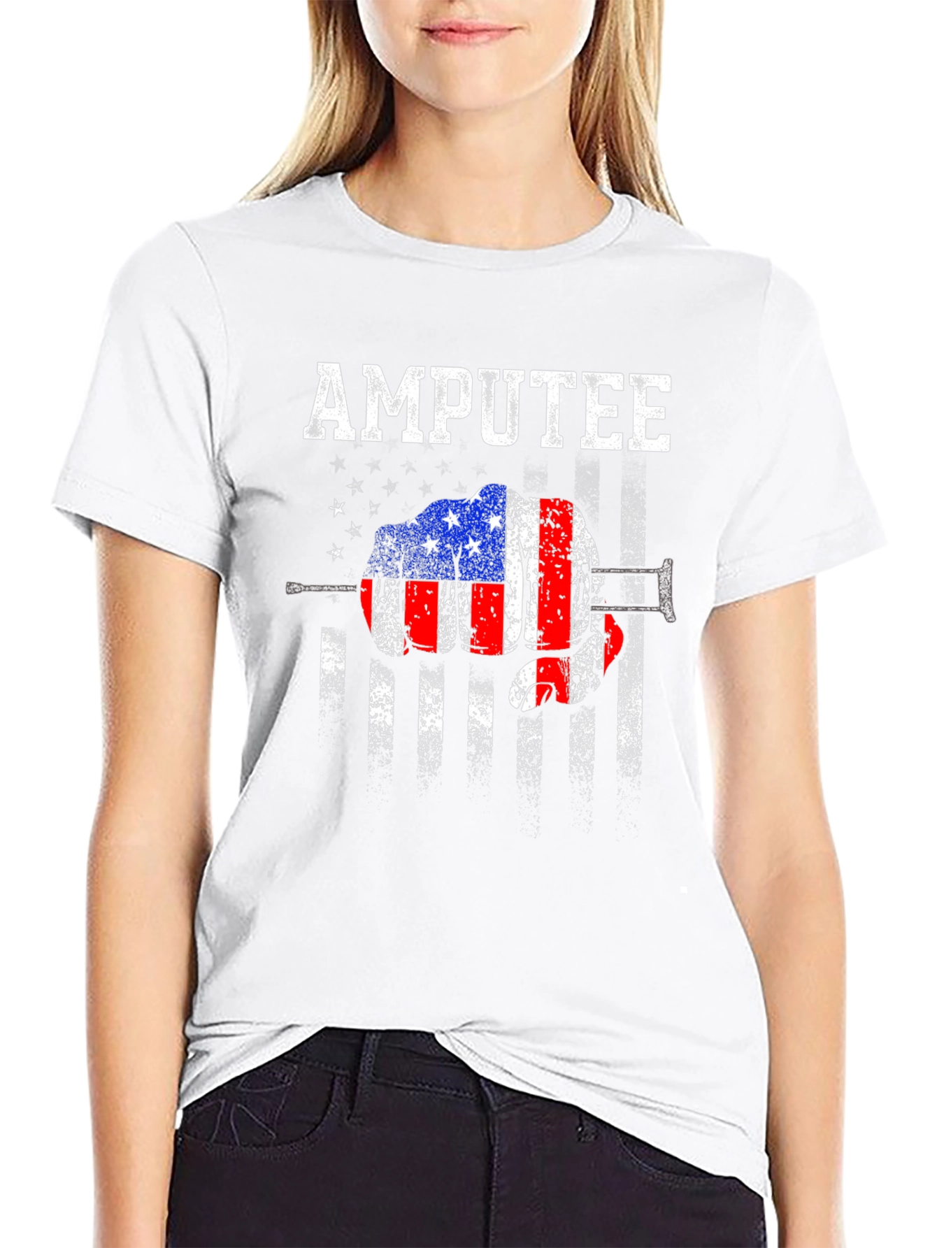 Amputee American Flag Graphic T-Shirt