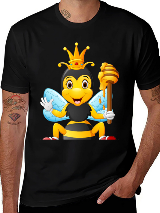Queen Bee Cartoon T-Shirt - Black