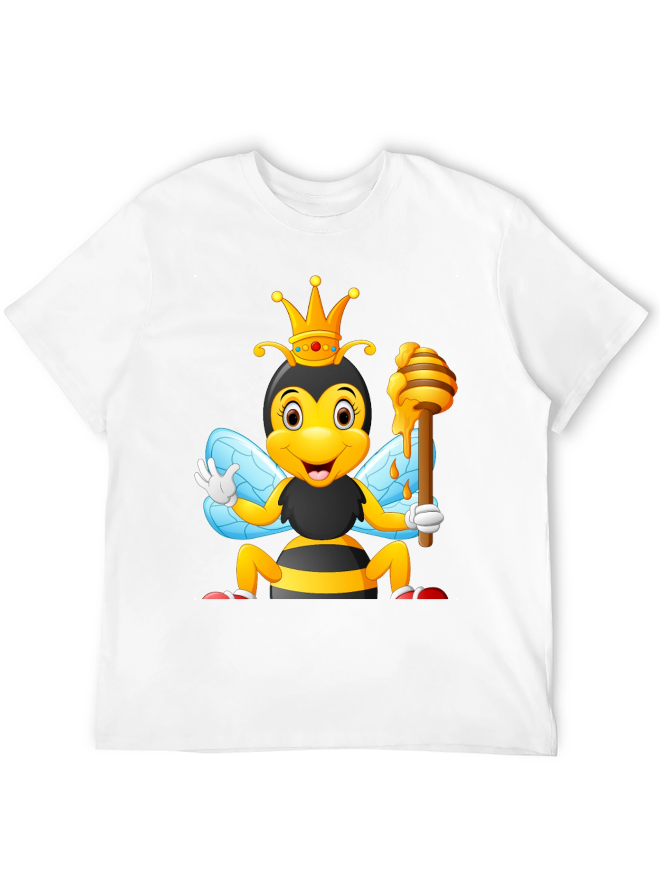 Queen Bee Cartoon T-Shirt - Black