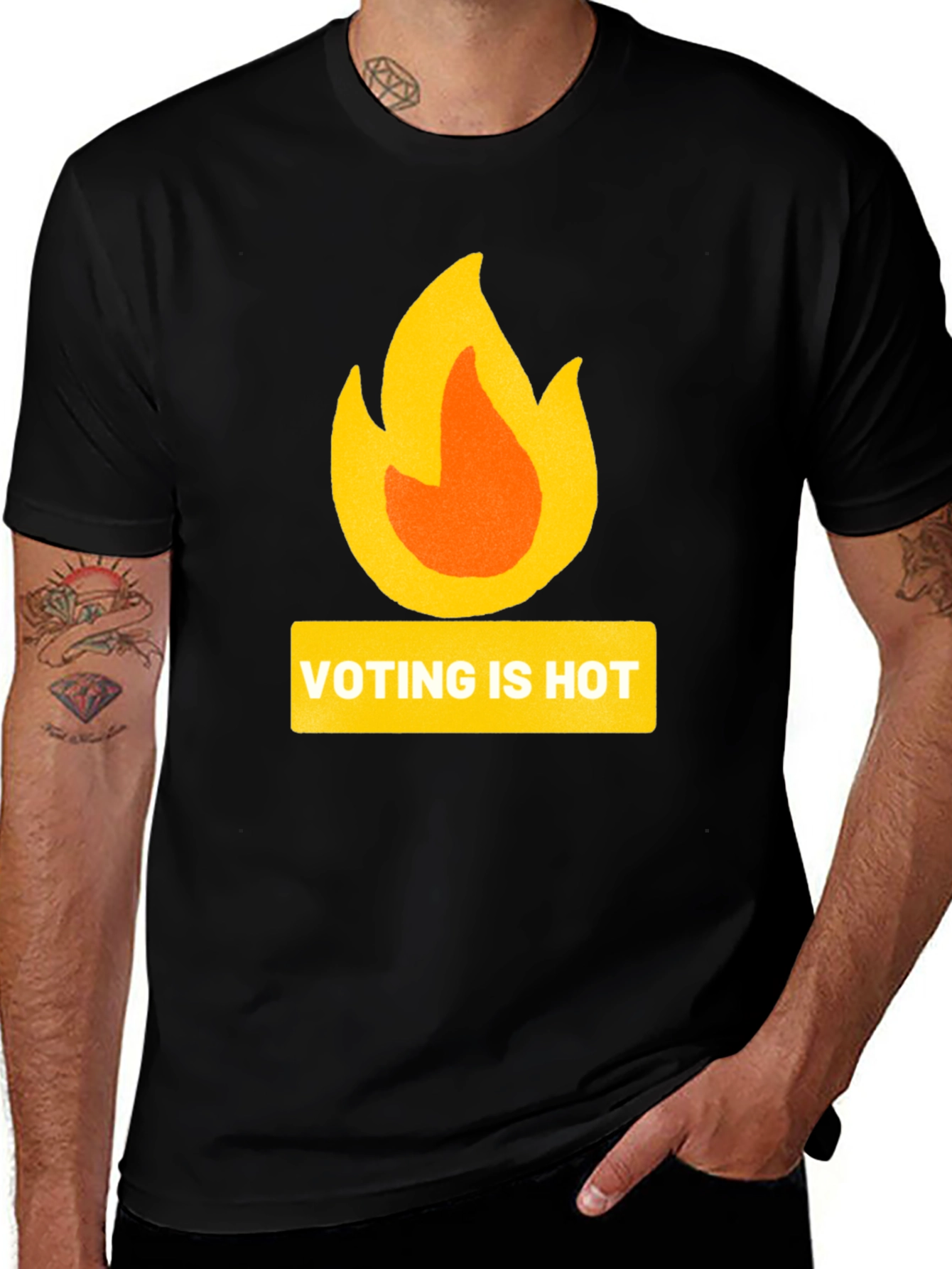 Voting is Hot T-Shirt: Black Graphic Tee